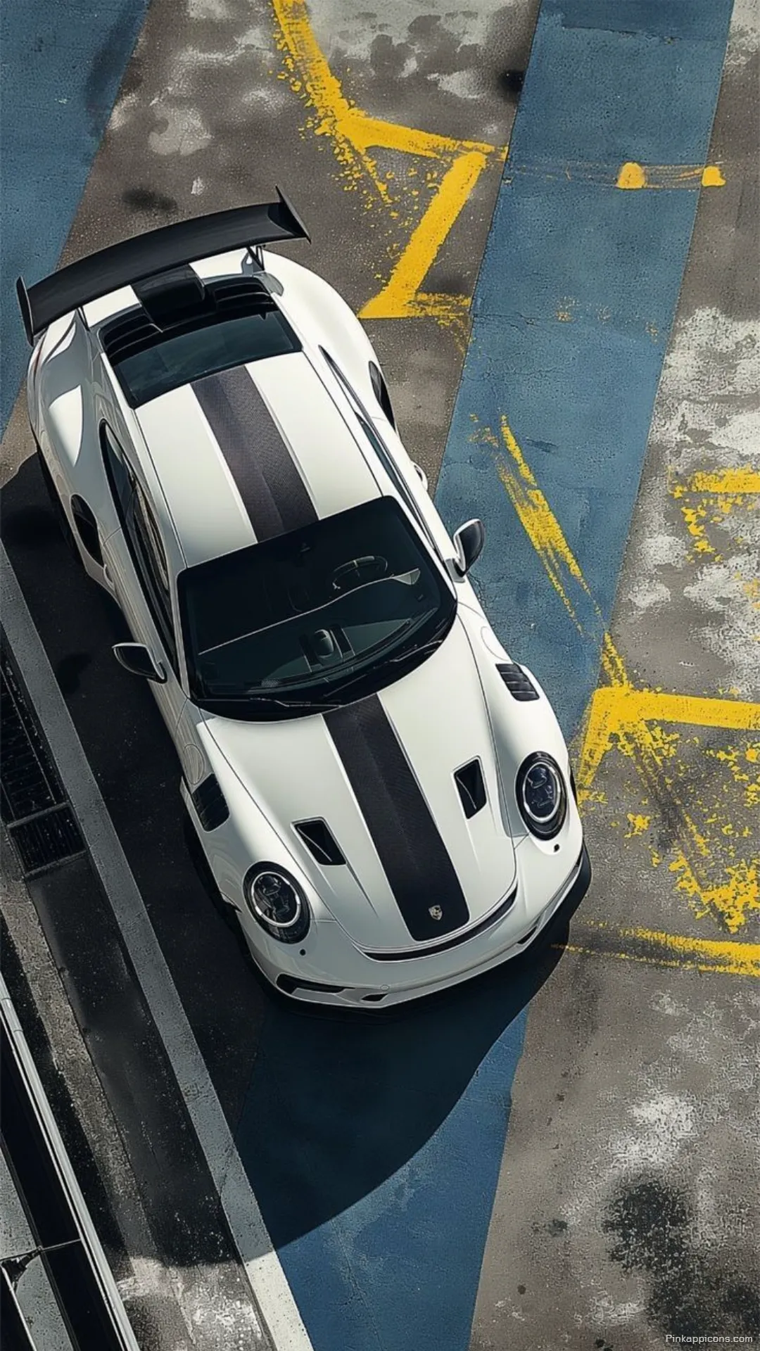 White Porsche GT3 RS on Gritty Pavement A High Contrast Porche Wallpaper for Mobile White Porsche GT3 RS on Gritty Pavement A High-Contrast Porche Wallpaper for Mobile
