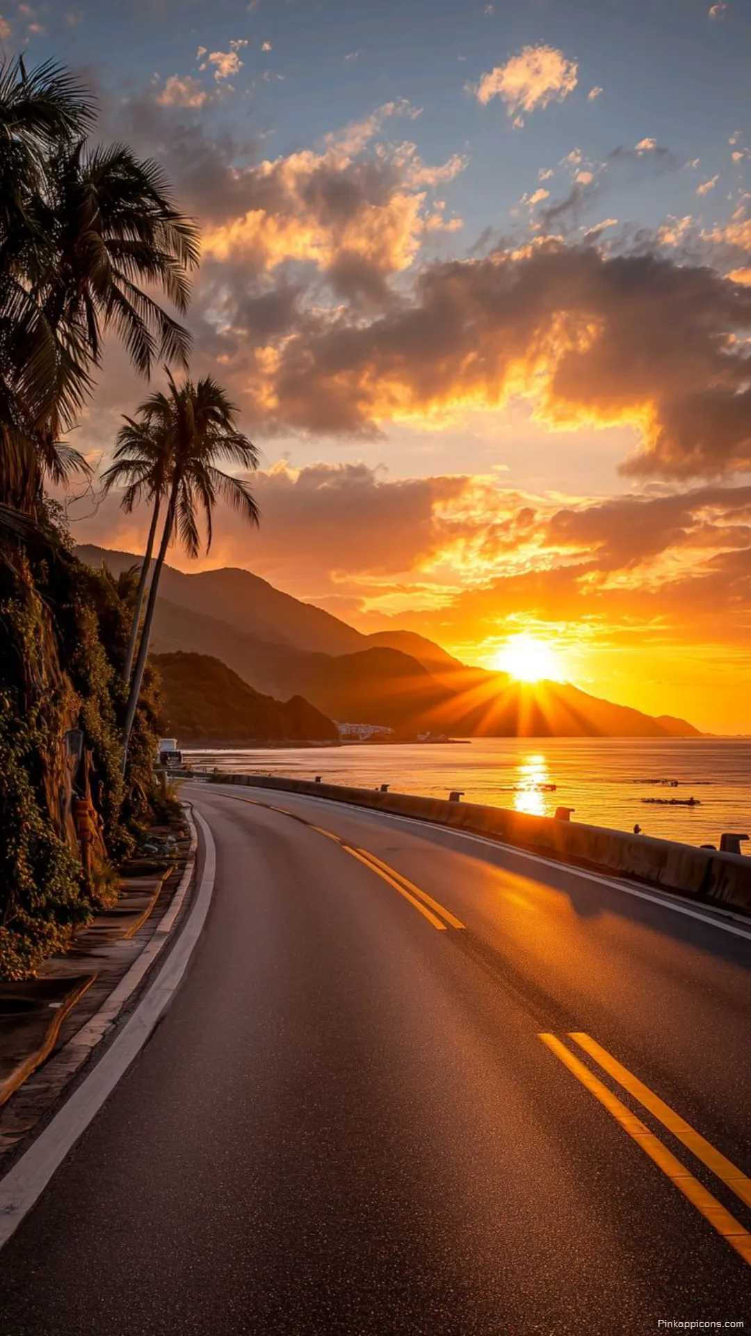 Winding Road Sunset Wallpaper for Phones Winding Road Sunset Wallpaper for Phones