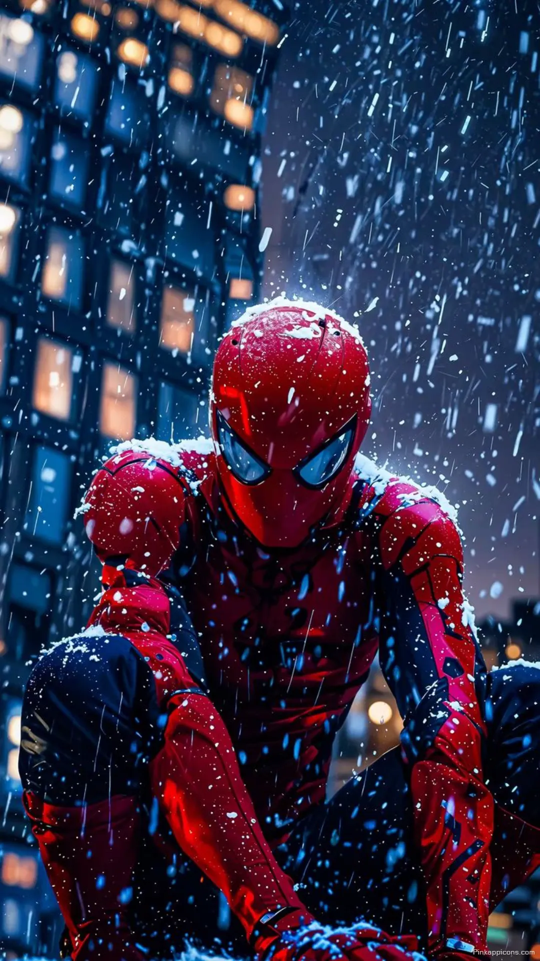 Winter City Spider Man Hero Mobile Wallpaper Intense Snowfall Spiderman Aesthetic Winter City Spider-Man Hero Mobile Wallpaper Intense Snowfall Spiderman Aesthetic.