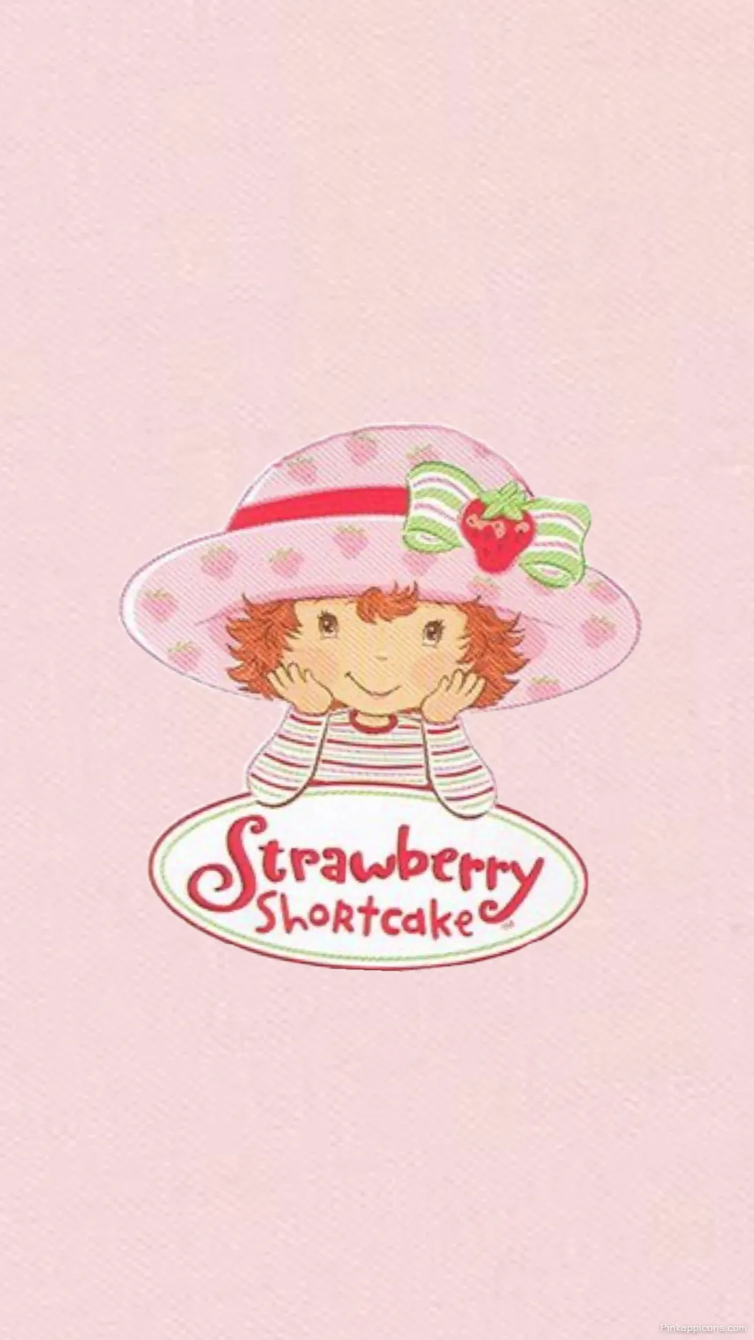 Adorable Strawberry Shortcake Wallpaper with Logo Classic Pink Phone Background Adorable Strawberry Shortcake Wallpaper with Logo Classic Pink Phone Background