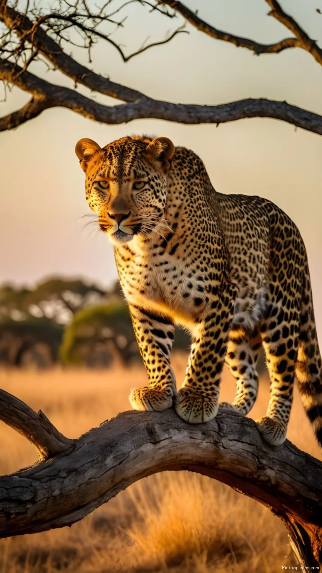 Adorn your screen with an elegant tree dwelling cheetah wallpaper a striking wildlife portrait for your mobile device Adorn your screen with an elegant tree-dwelling cheetah wallpaper, a striking wildlife portrait for your mobile device