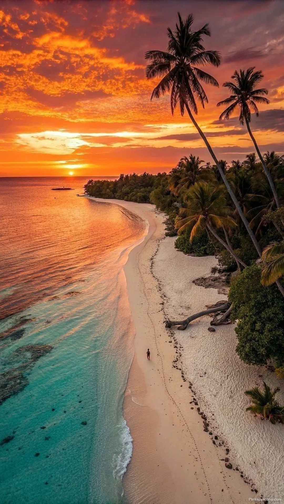 Aerial Sunset Ocean Wallpaper Breathtaking Orange Skies and Tranquil Turquoise Sea on a Tropical Shore Mobile Wallpaper Aerial Sunset Ocean Wallpaper Breathtaking Orange Skies and Tranquil Turquoise Sea on a Tropical Shore Mobile Wallpaper