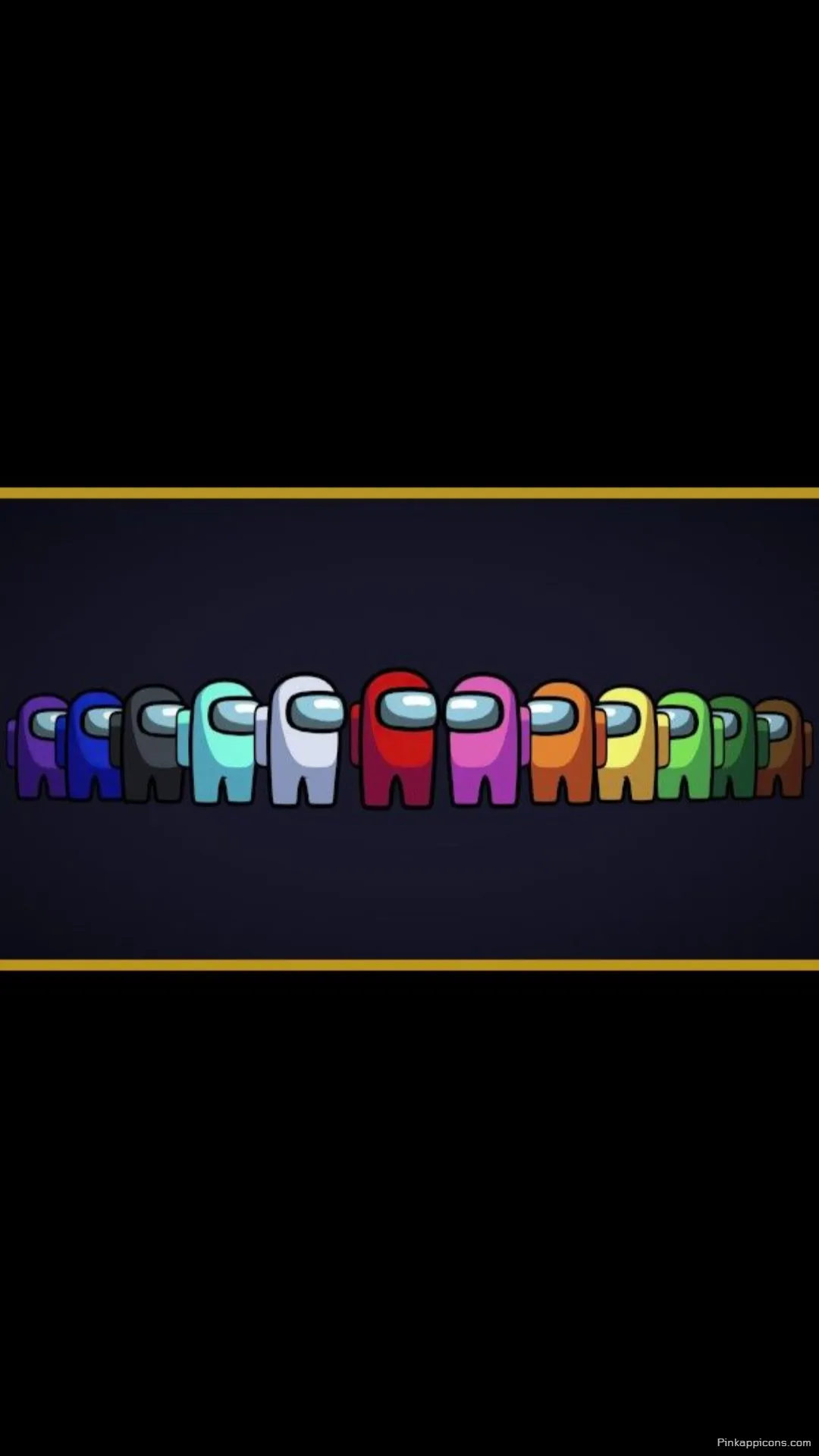 Among Us Wallpaper Line of Colorful Crewmates on a Dark Minimalist Background Among Us Wallpaper Line of Colorful Crewmates on a Dark Minimalist Background