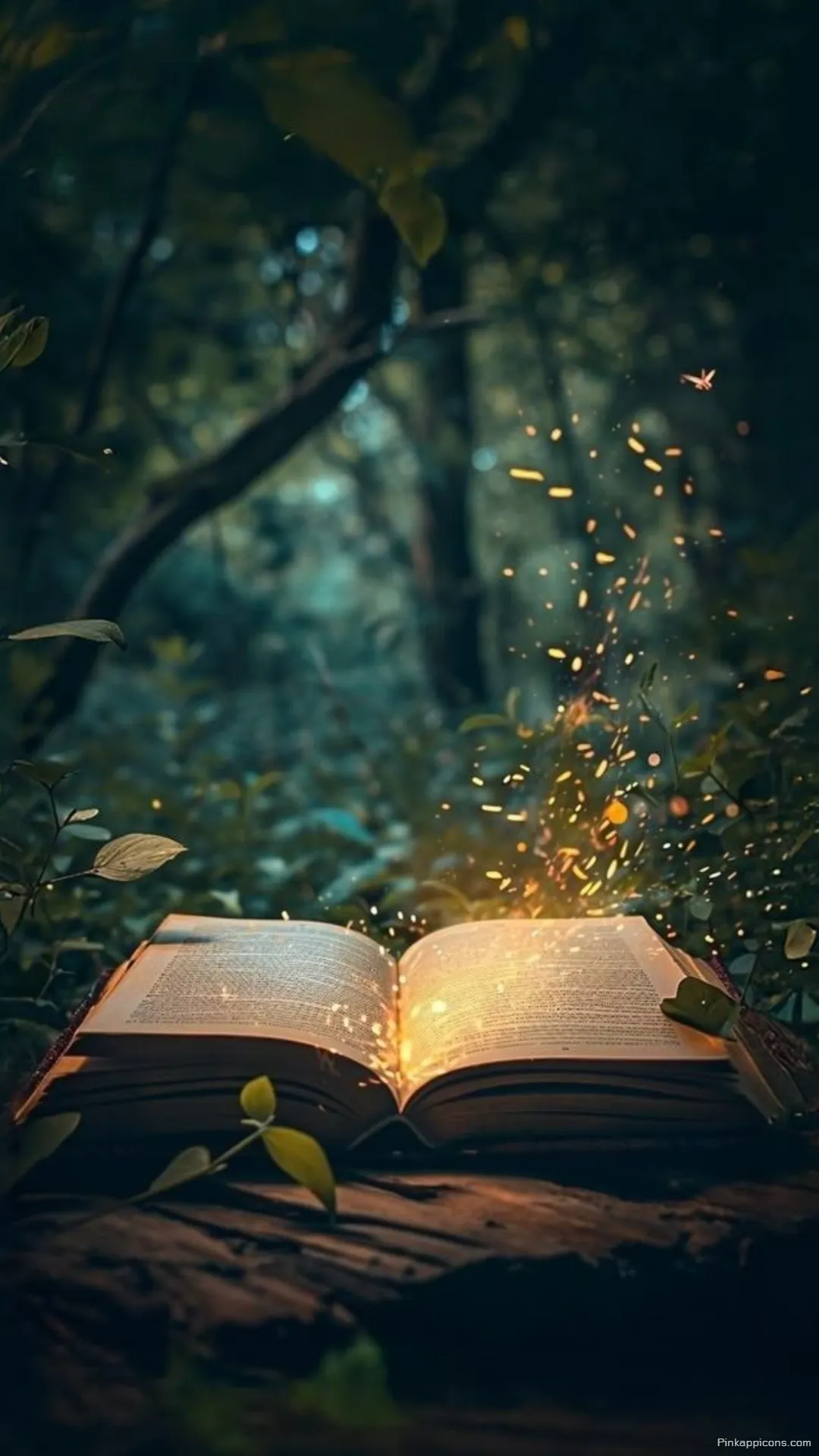 An enchanted book wallpaper glowing with magic in a mysterious forest a perfect wallpaper An enchanted book wallpaper glowing with magic in a mysterious forest, a perfect wallpaper.