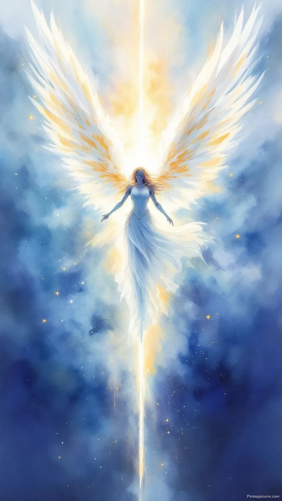 An ethereal guardian ascending in a beam of divine light a truly beautiful angel wallpaper An ethereal guardian ascending in a beam of divine light, a truly beautiful angel wallpaper.