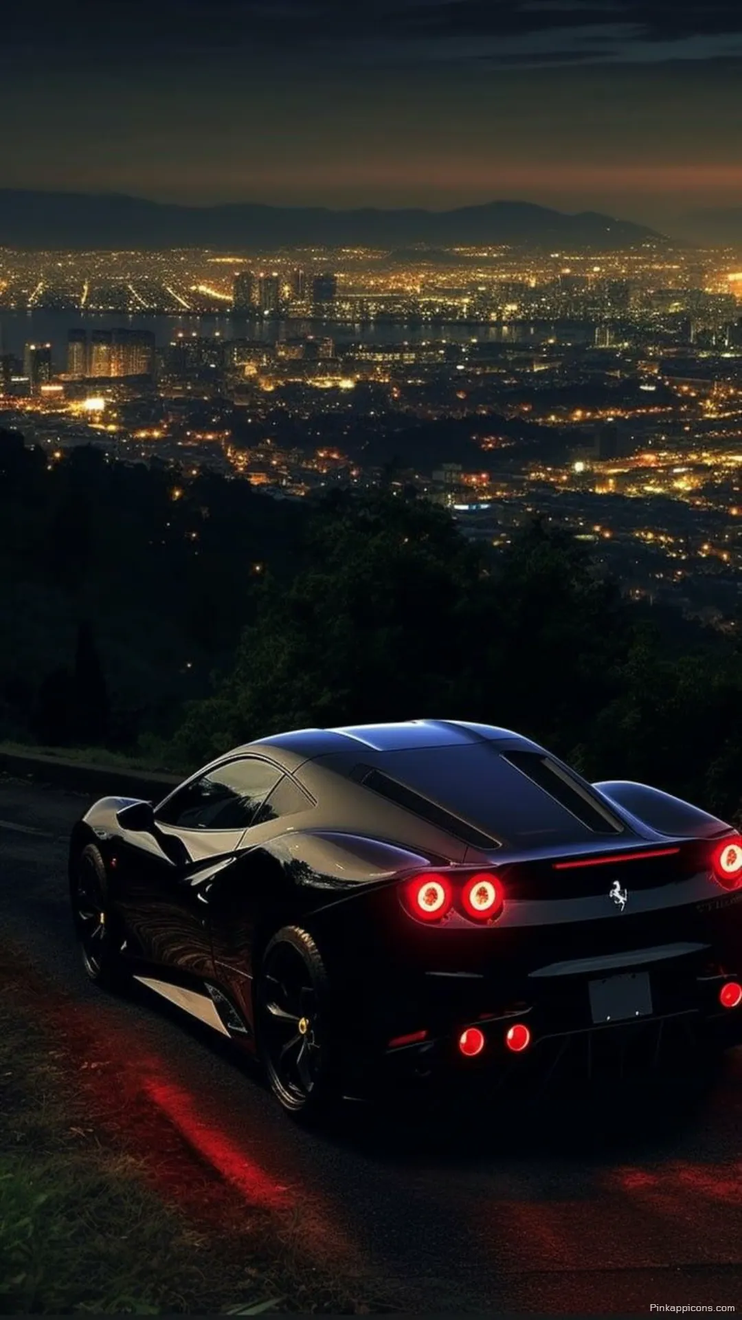 Black Ferrari City Night View wallpaper Glowing red taillights and sparkling urban lights create a stunning phone background Copy Black Ferrari City Night View wallpaper Glowing red taillights and sparkling urban lights create a stunning phone background – Copy