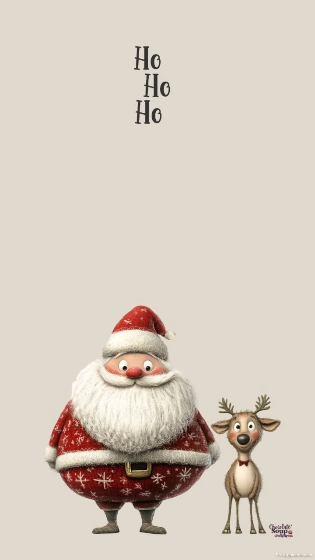 Cartoon Santa Claus and Reindeer Ho Ho Ho Christmas Wallpaper for Phone Festive Fun Cartoon Santa Claus and Reindeer Ho Ho Ho Christmas Wallpaper for Phone – Festive Fun