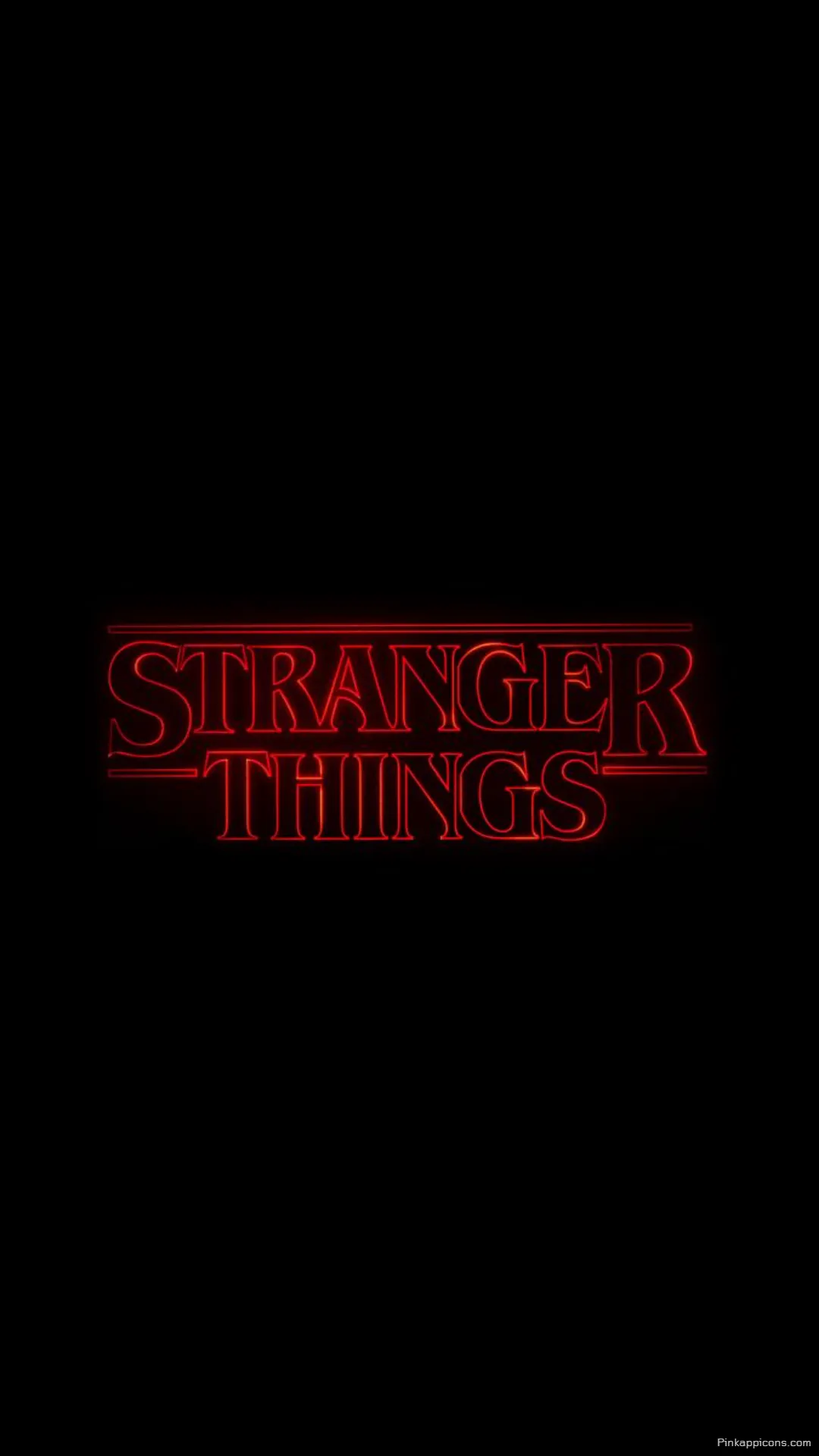 Classic Stranger Things Wallpaper for Phone Iconic Red Neon Logo on a Sleek Black Background for Fans Classic Stranger Things Wallpaper for Phone Iconic Red Neon Logo on a Sleek Black Background for Fans.
