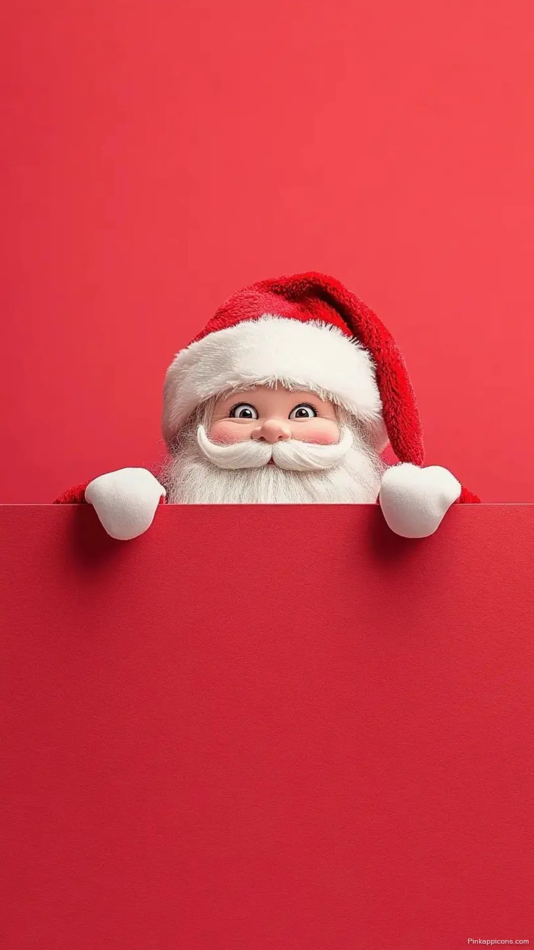 Cute Peeking Santa Christmas Wallpaper Adorable Red Holiday Background for Phone Wallpaper Cute Peeking Santa Christmas Wallpaper Adorable Red Holiday Background for Phone Wallpaper