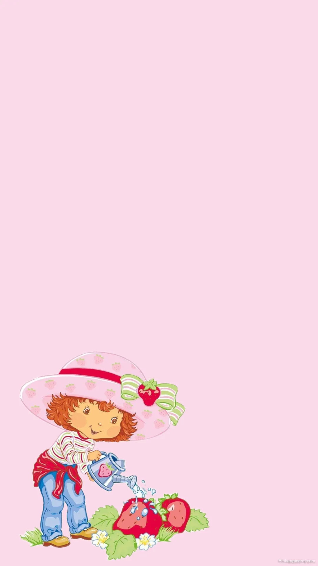 Cute Strawberry Shortcake Wallpaper Watering Plants Sweet Pink Garden Phone Background Cute Strawberry Shortcake Wallpaper Watering Plants Sweet Pink Garden Phone Background