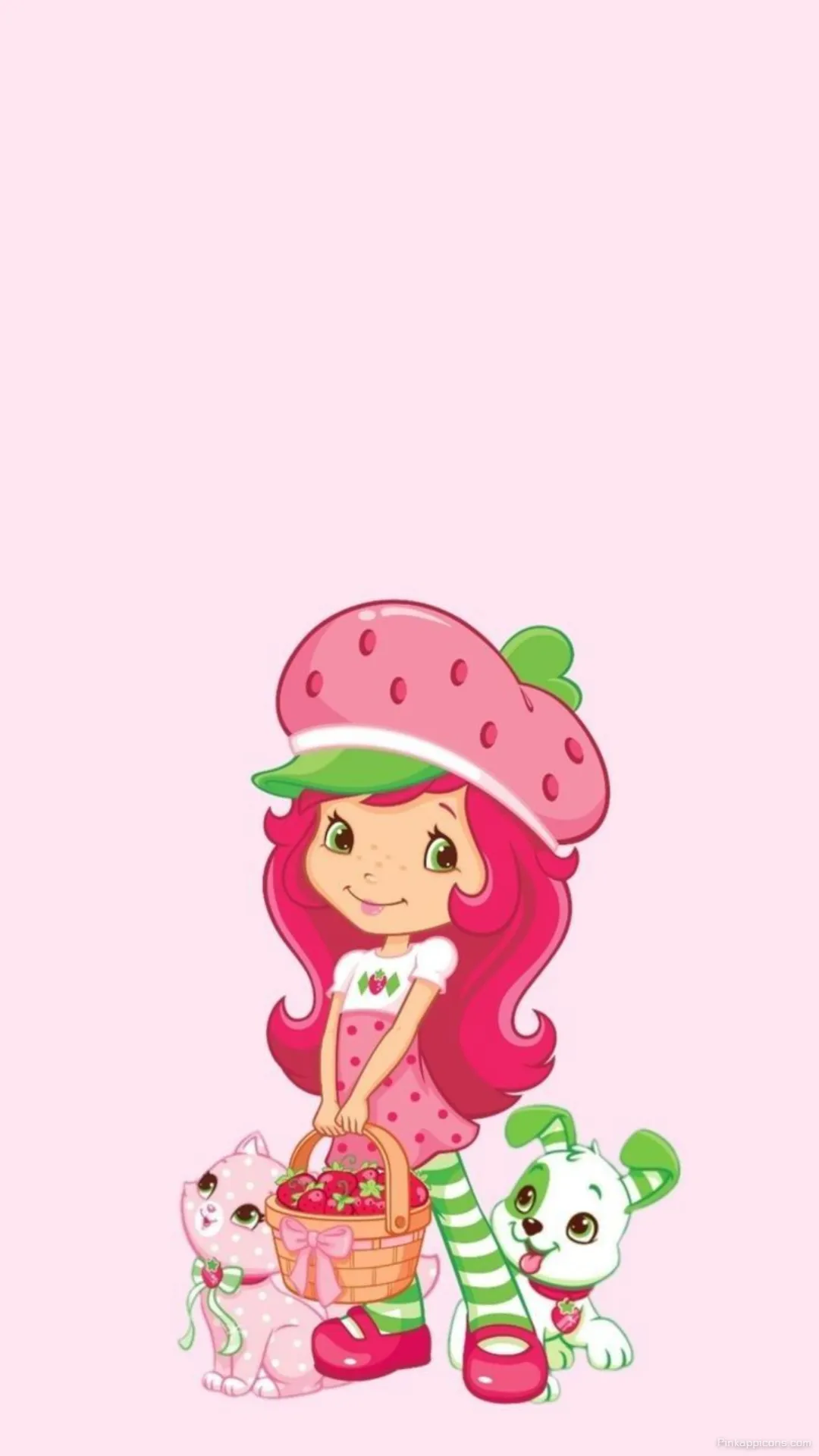 Cute Strawberry Shortcake Wallpaper with Her Adorable Pets Custard the Cat and Pupcake the Dog Cute Strawberry Shortcake Wallpaper with Her Adorable Pets Custard the Cat and Pupcake the Dog
