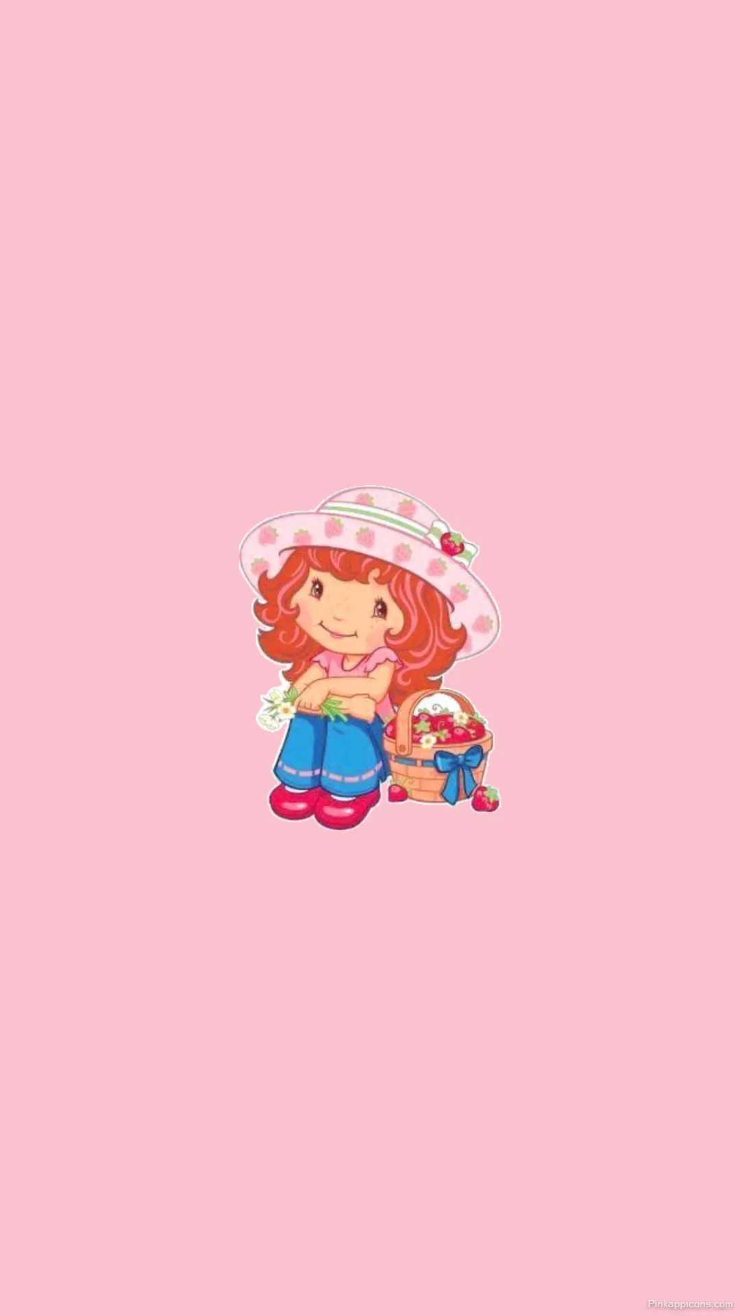 Cute Strawberry Shortcake Wallpaper with a Basket of Berries Pink Phone Background Cute Strawberry Shortcake Wallpaper with a Basket of Berries Pink Phone Background