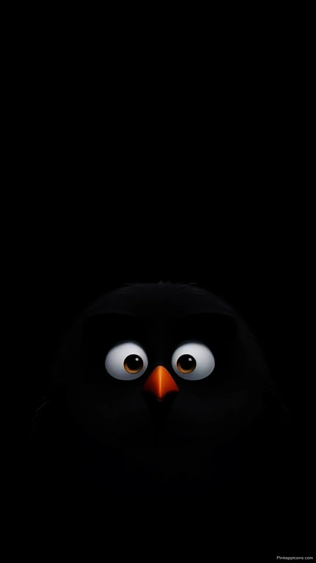 Cute wide cartoon eyes with an orange beak peeking from darkness an adorable eye wallpaper 4K for your phone Cute wide cartoon eyes with an orange beak peeking from darkness, an adorable eye wallpaper 4K for your phone.