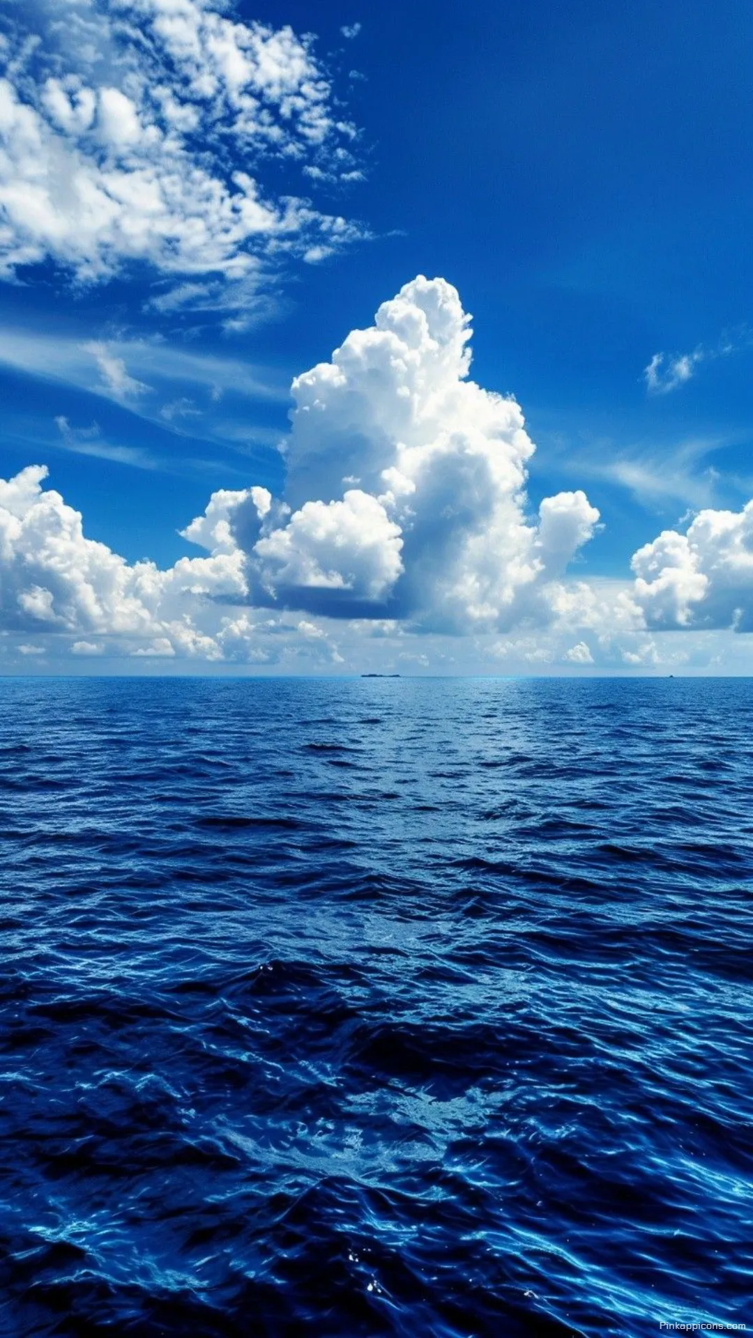 Deep Blue Horizon Ocean Wallpaper Expansive Sea Meets Bright Cloudy Sky An Inspiring Phone Display Background Deep Blue Horizon Ocean Wallpaper Expansive Sea Meets Bright Cloudy Sky An Inspiring Phone Display Background
