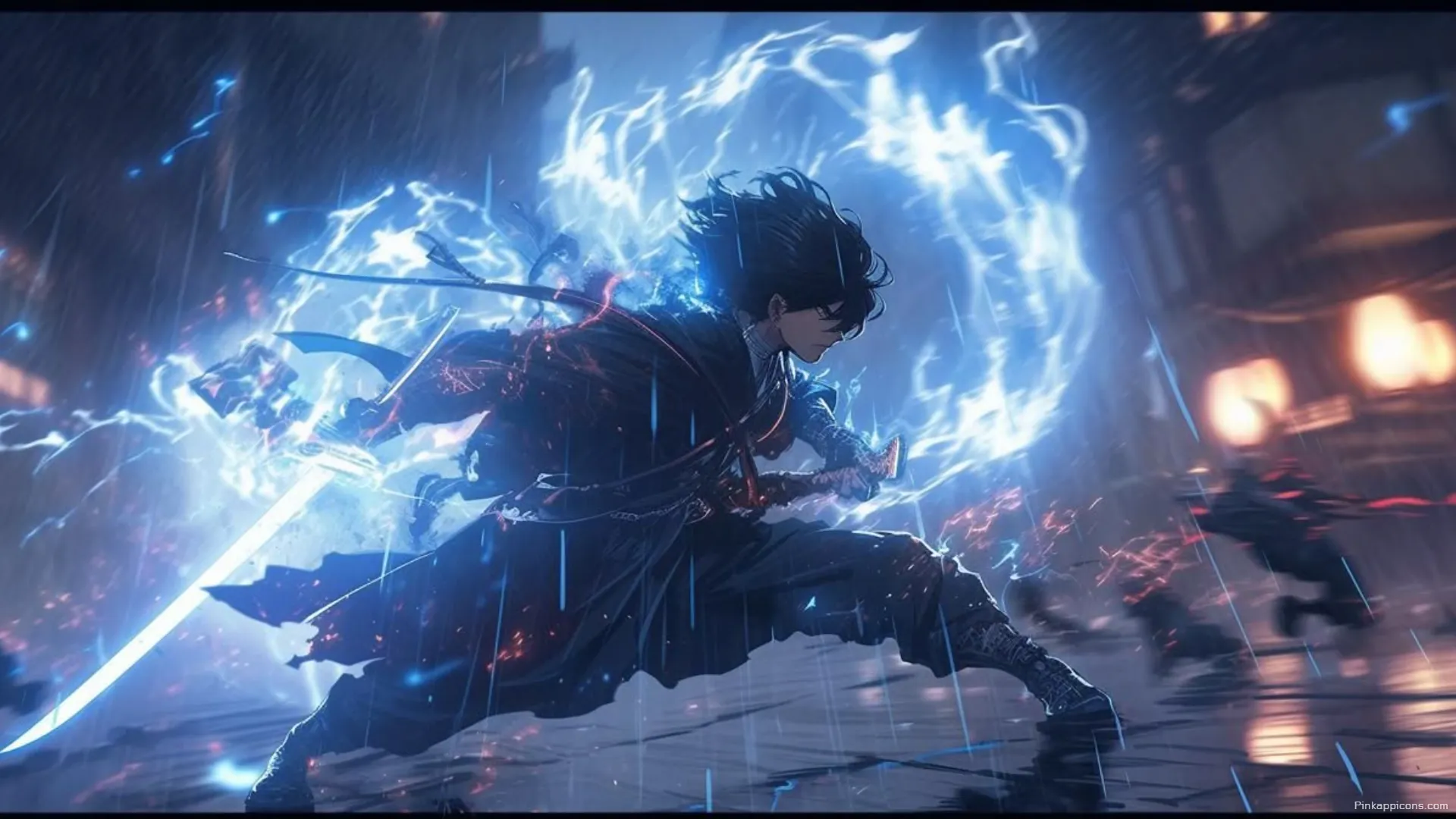Dynamic Anime Swordsman with Electric Blue Energy Epic Laptop Anime Wallpaper HD Dynamic Anime Swordsman with Electric Blue Energy – Epic Laptop Anime Wallpaper HD