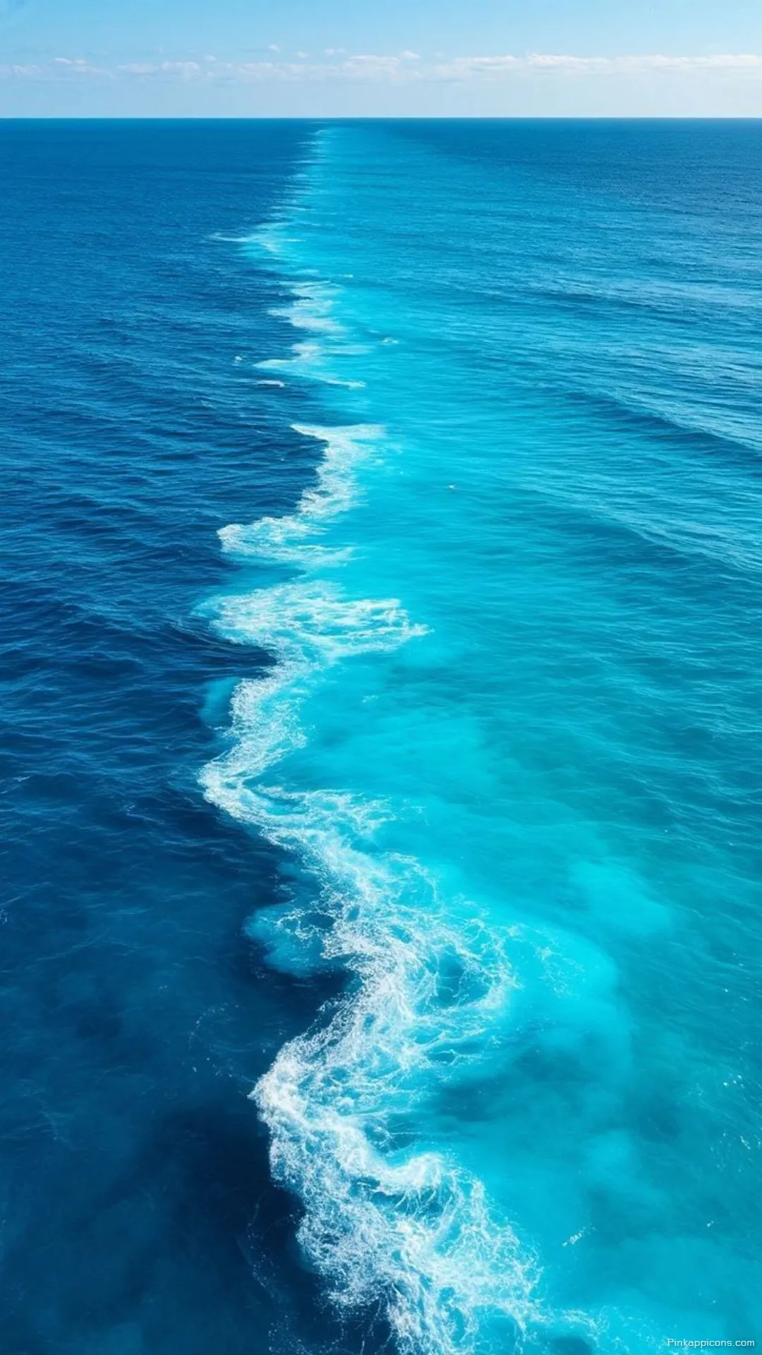 Dynamic Oceanic Divide Wallpaper Contrasting Shades of Blue Ocean Water Create a Captivating Phone Display Dynamic Oceanic Divide Wallpaper Contrasting Shades of Blue Ocean Water Create a Captivating Phone Display