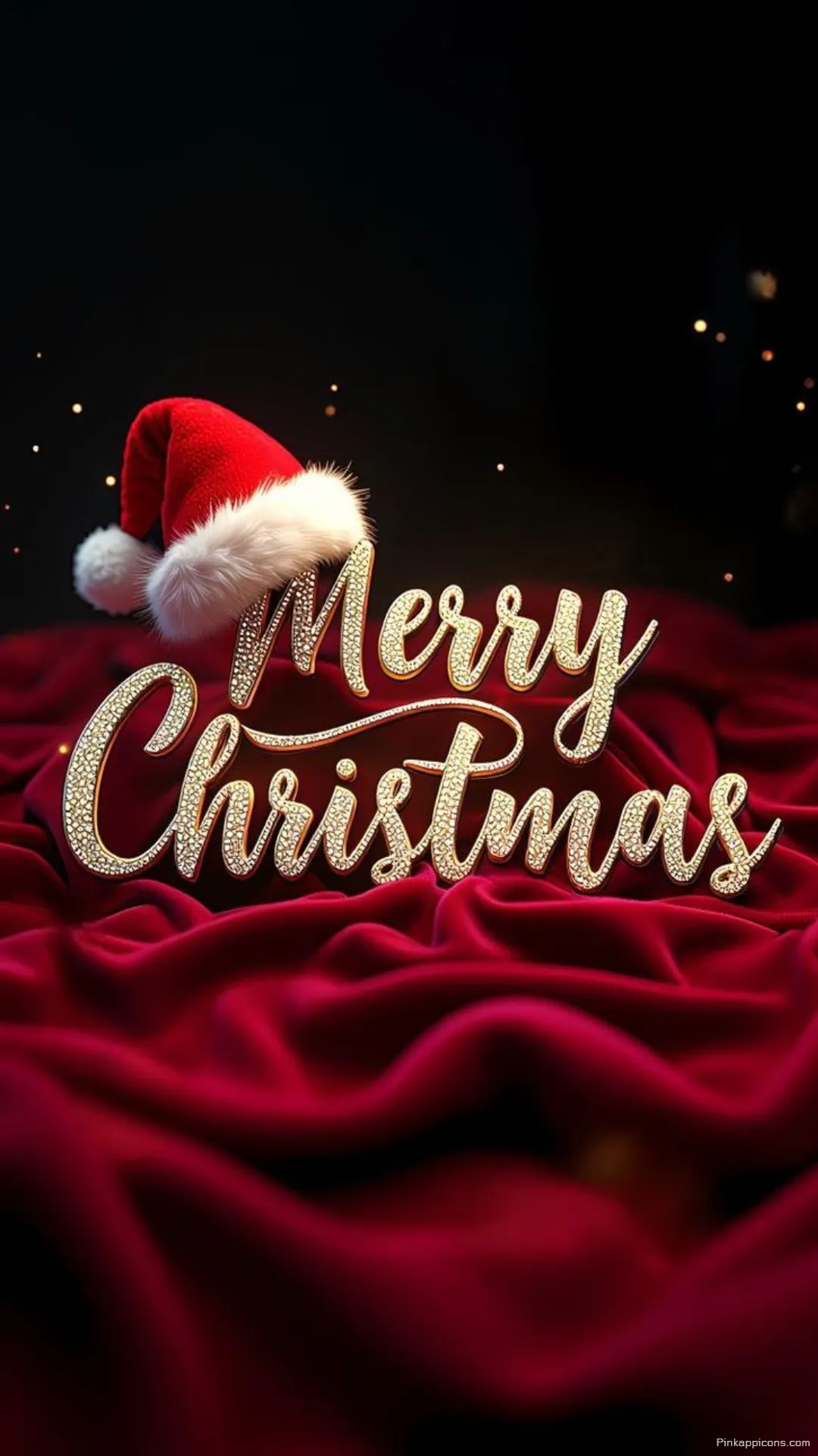 Elegant Merry Christmas Wallpaper Gold Glitter Text Santa Hat on Red Velvet Wallpaper Elegant Merry Christmas Wallpaper Gold Glitter Text & Santa Hat on Red Velvet Wallpaper