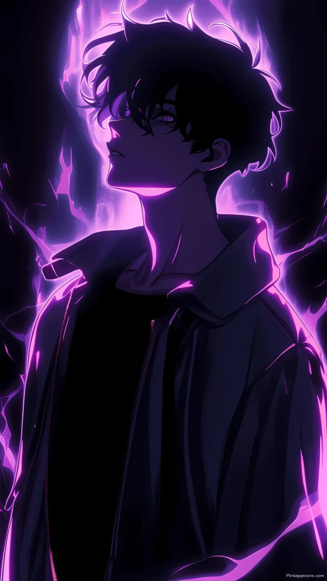 Enigmatic Gaze Dynamic Purple Energy Surrounds This Cool Dark Anime Wallpaper 4K for Your Phone Enigmatic Gaze Dynamic Purple Energy Surrounds This Cool Dark Anime Wallpaper 4K for Your Phone.