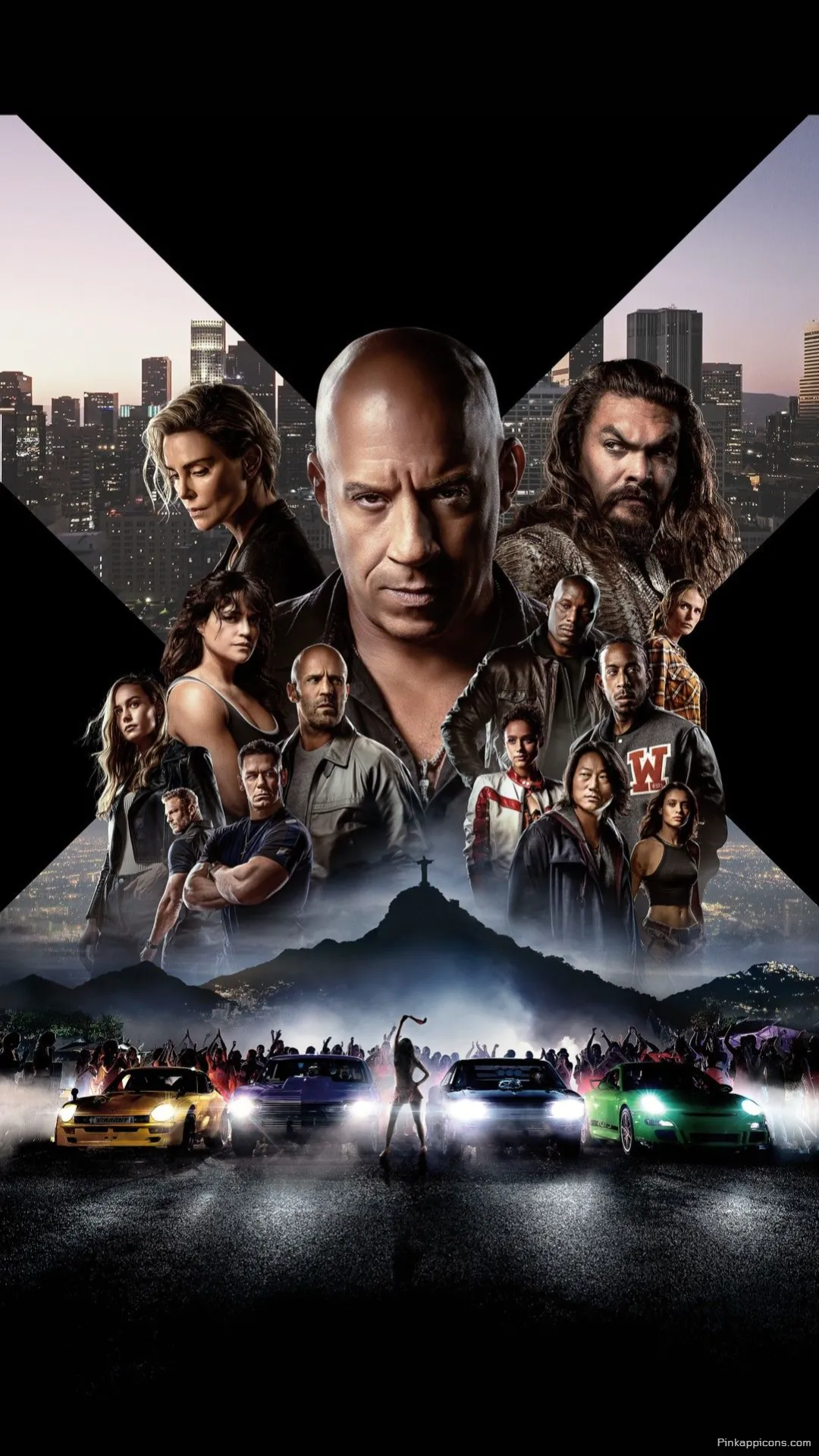 Epic Fast X movie poster fast and furious wallpaper showcasing the full star studded cast and a vibrant street race for your phone Epic Fast X movie poster fast and furious wallpaper, showcasing the full star-studded cast and a vibrant street race for your phone.
