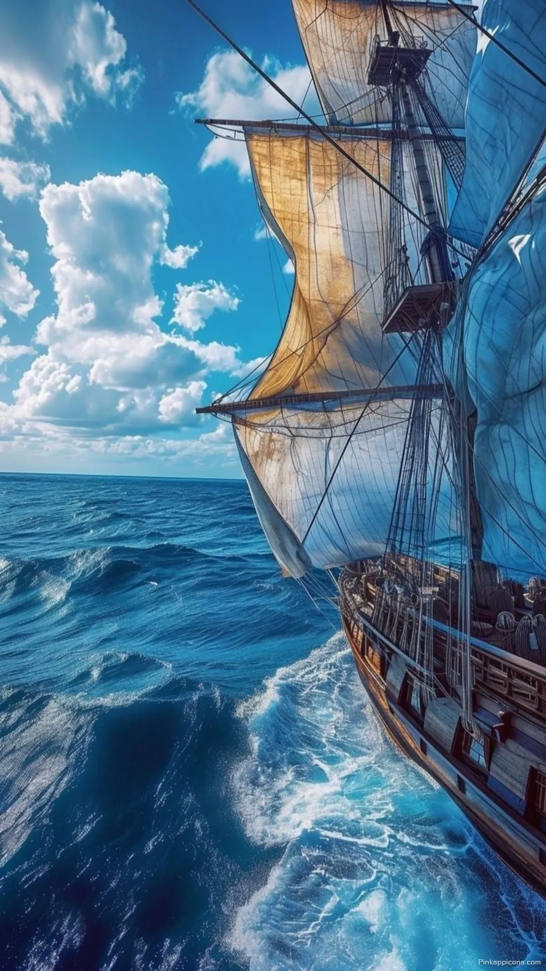 Epic Sea Voyage Ocean Wallpaper Grand Sailing Ship with Full Sails Cutting Through Blue Waves Stunning Phone Wallpaper Epic Sea Voyage Ocean Wallpaper Grand Sailing Ship with Full Sails Cutting Through Blue Waves Stunning Phone Wallpaper
