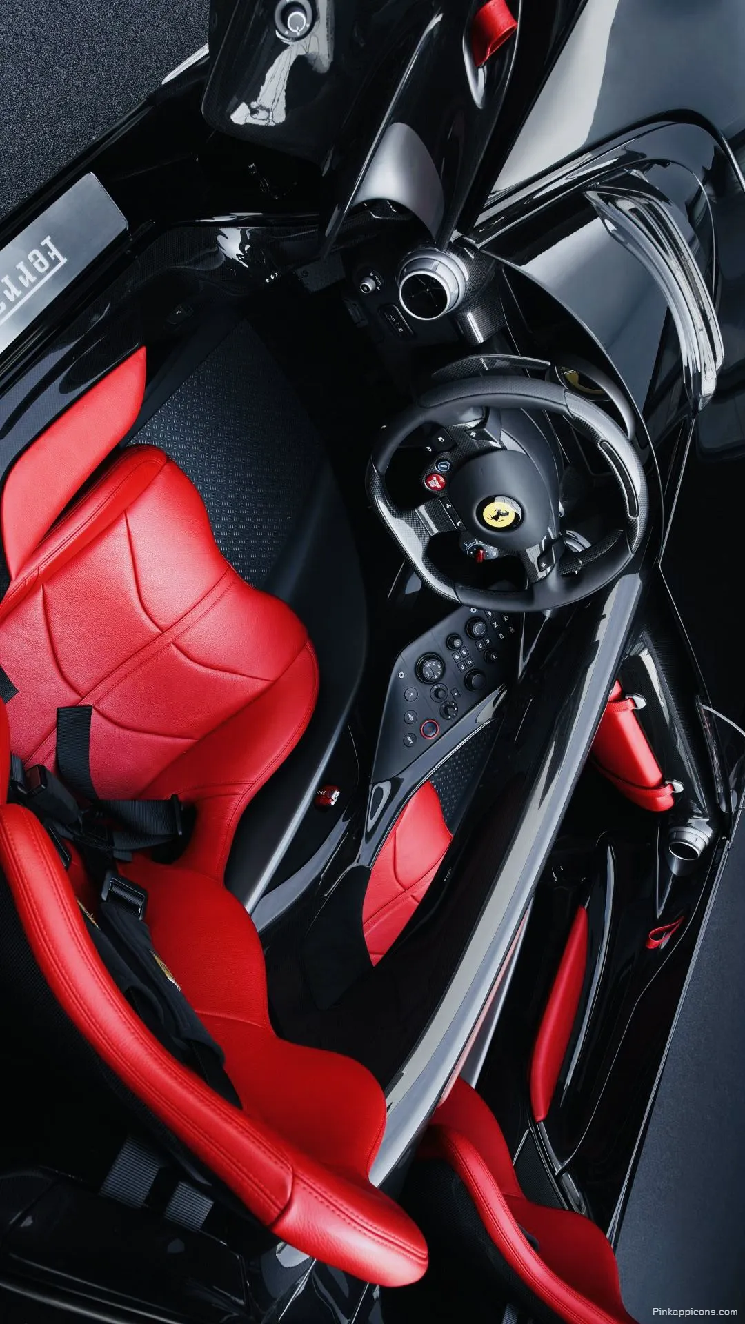 Exclusive Red Ferrari Interior wallpaper Luxurious leather and carbon fiber cockpit for a premium phone wallpaper Exclusive Red Ferrari Interior wallpaper Luxurious leather and carbon fiber cockpit for a premium phone wallpaper