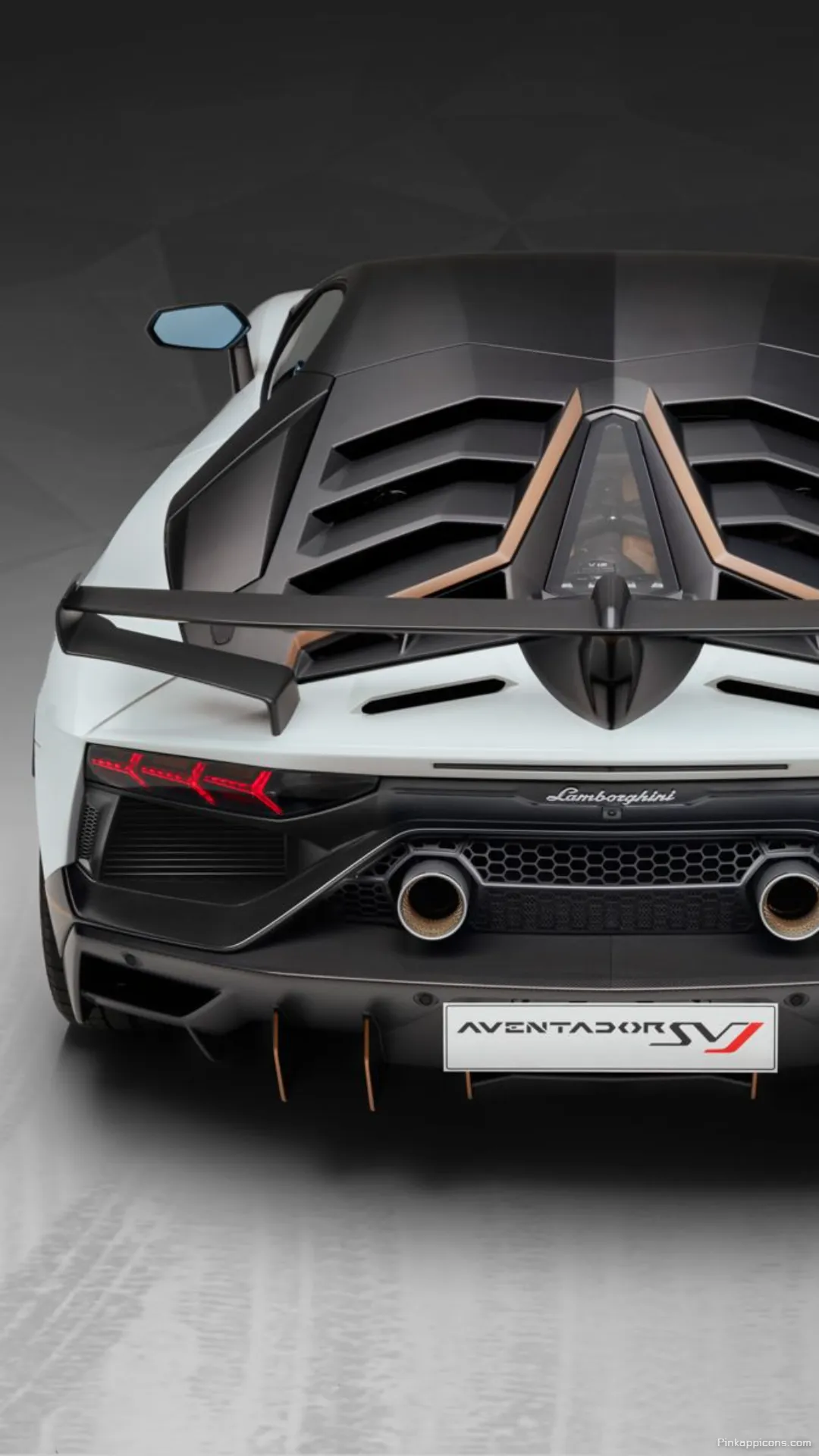 Exclusive White Lamborghini Aventador SVJ Wallpaper Detailed Rear Profile for Discerning Phone Users Exclusive White Lamborghini Aventador SVJ Wallpaper Detailed Rear Profile for Discerning Phone Users