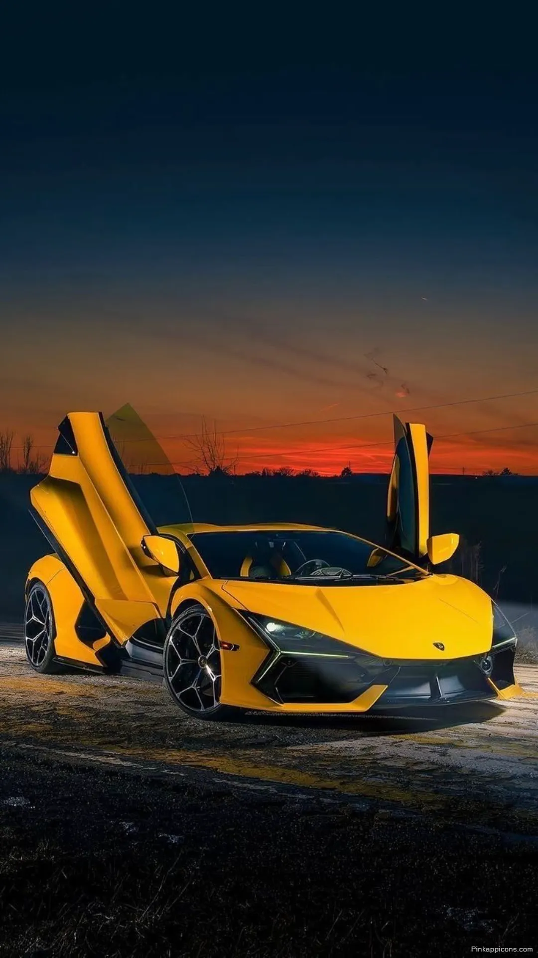 Exotic Lamborghini Sian Wallpaper Iconic Yellow Supercar with Doors Up at Twilight for Mobile Devices Exotic Lamborghini Sián Wallpaper Iconic Yellow Supercar with Doors Up at Twilight for Mobile Devices
