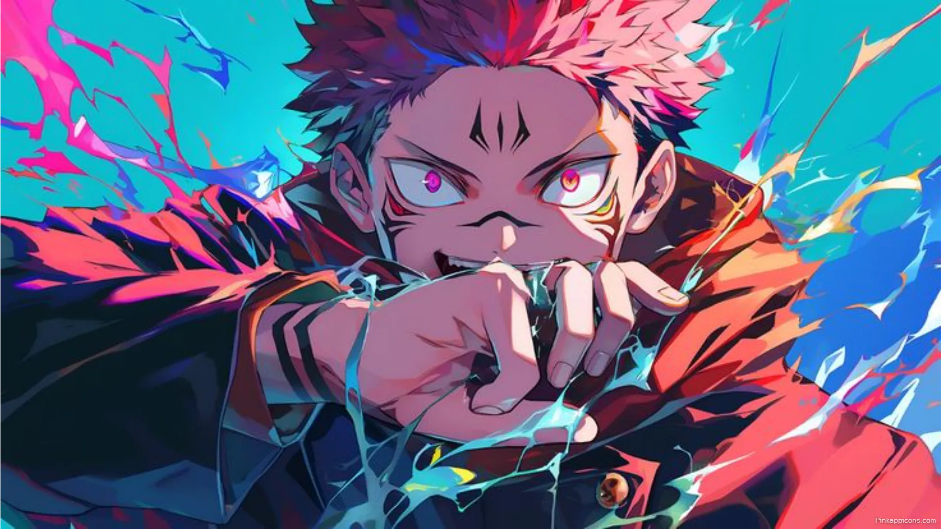 Feel Sukunas Vicious Cursed Energy with this Vibrant Jujutsu Kaisen Laptop Anime Wallpaper Feel Sukuna’s Vicious Cursed Energy with this Vibrant Jujutsu Kaisen Laptop Anime Wallpaper.