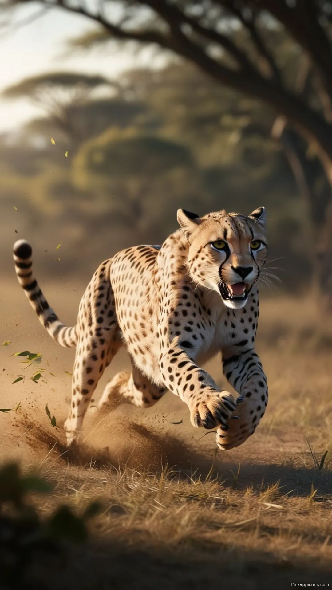 Feel the untamed spirit of nature with this captivating cheetah wallpaper showcasing a powerful sprint through the plains for phones Feel the untamed spirit of nature with this captivating cheetah wallpaper, showcasing a powerful sprint through the plains for phones
