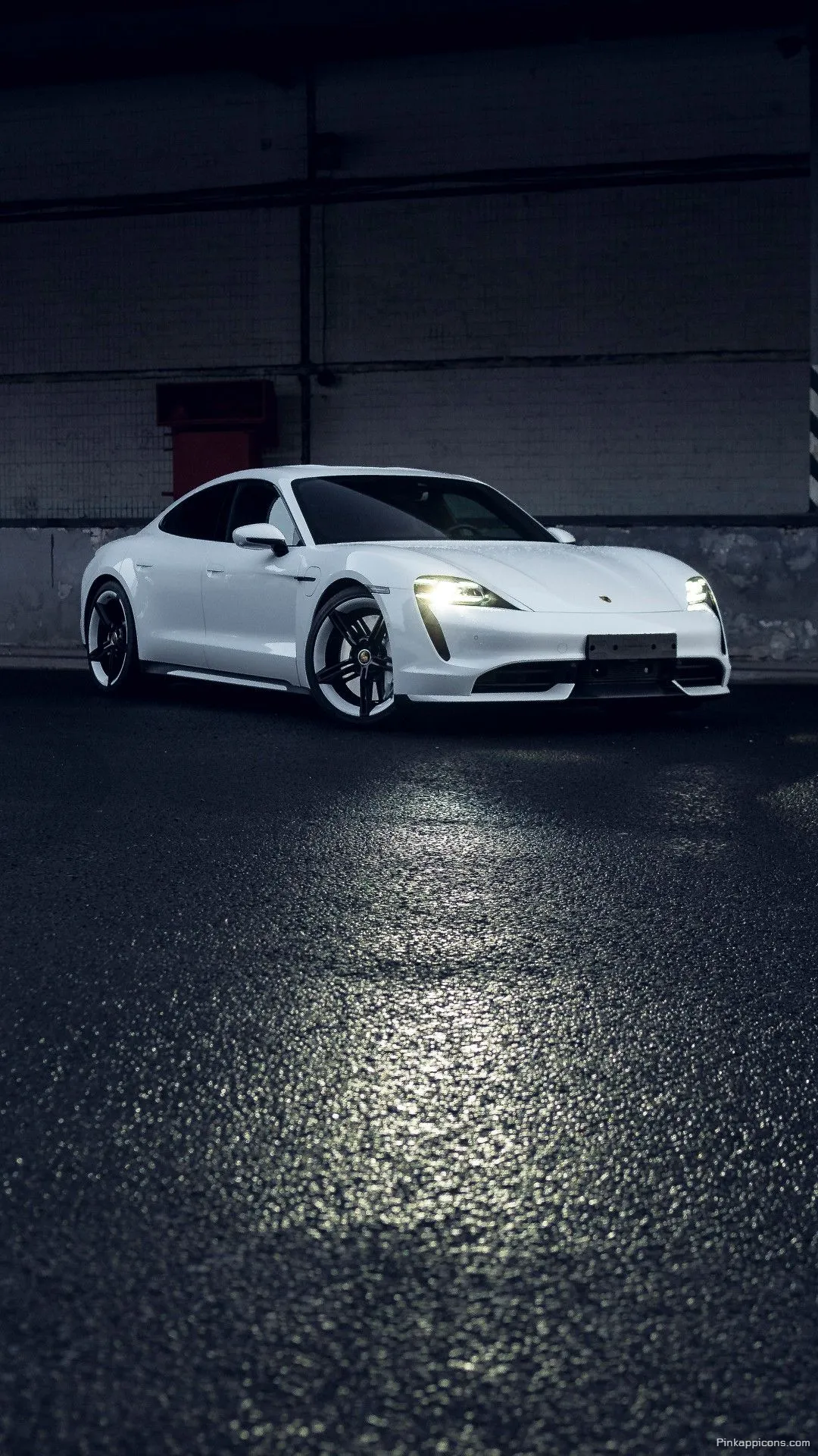 Futuristic White Performance Car wallpaper Reflective wet road and urban backdrop a premium ferrari wallpaper for phone display Futuristic White Performance Car wallpaper Reflective wet road and urban backdrop, a premium ferrari wallpaper for phone display