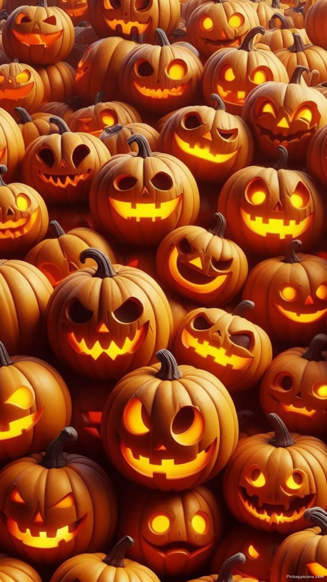 Glowing Jack o Lantern Medley Halloween Wallpaper A Spooky and Cheerful Phone Background Glowing Jack-o’-Lantern Medley Halloween Wallpaper A Spooky and Cheerful Phone Background.