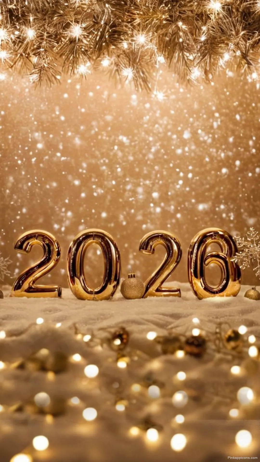Golden 2026 New Years Eve Celebration Christmas Wallpaper for Phone with Sparkling Lights Golden 2026 New Year’s Eve Celebration Christmas Wallpaper for Phone with Sparkling Lights