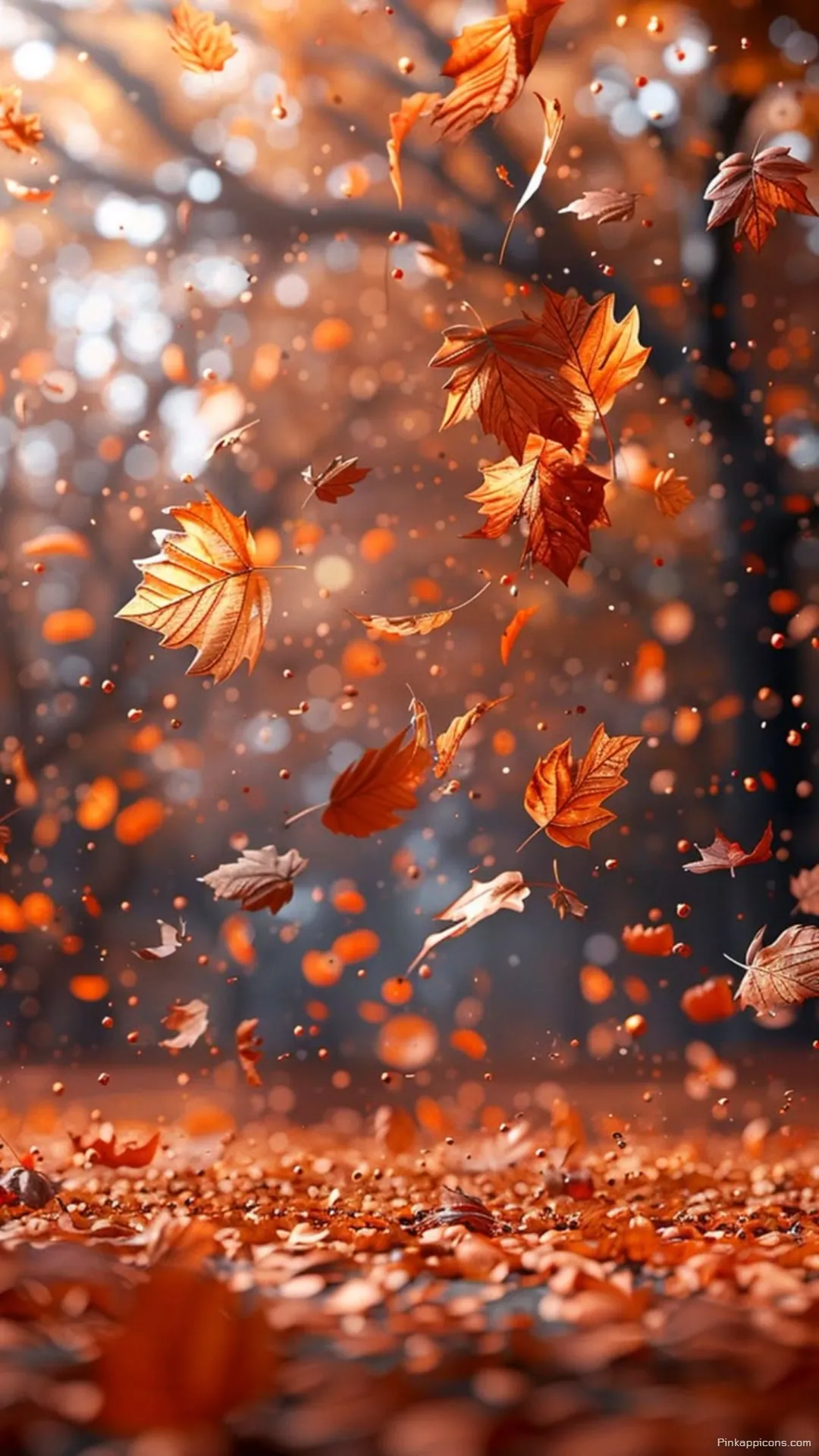 Golden Hues of Fall A stunning display of falling autumn leaves perfect forest wallpaper for phones Golden Hues of Fall A stunning display of falling autumn leaves, perfect forest wallpaper for phones