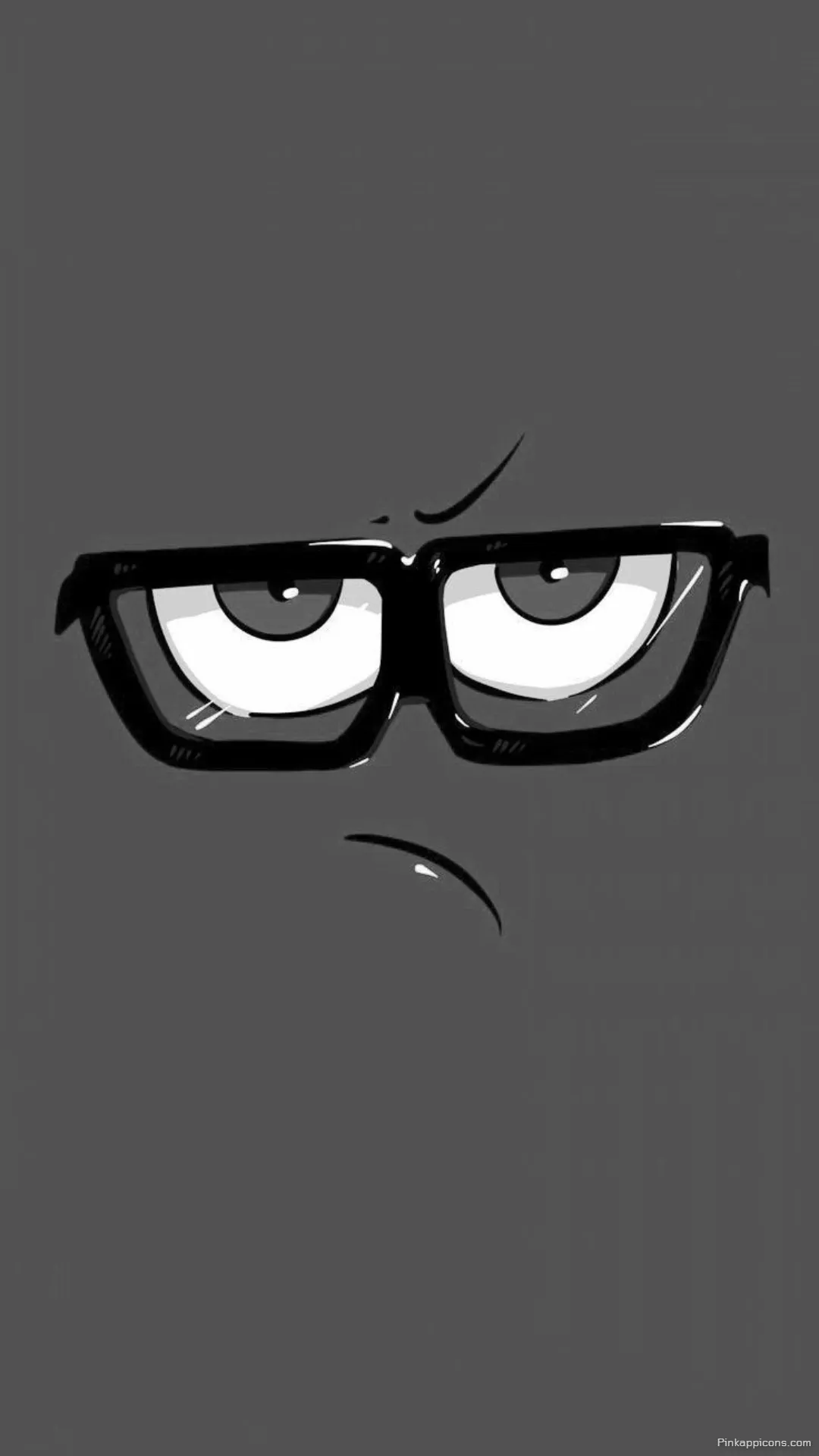 Grumpy cartoon eyes with stylish glasses on gray a fun and unique eye wallpaper 4K for your phone Grumpy cartoon eyes with stylish glasses on gray, a fun and unique eye wallpaper 4K for your phone.