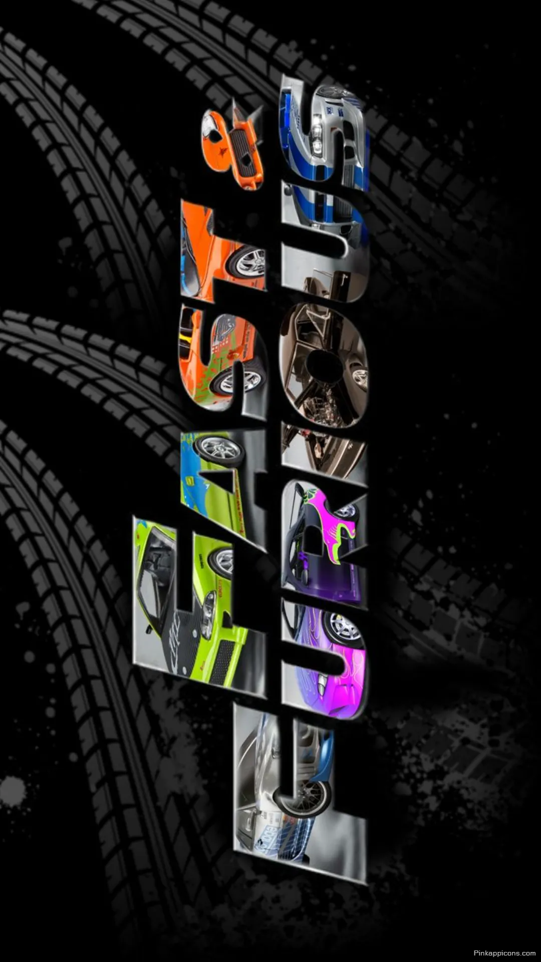Iconic Fast Furious logo crafted from cars and tire tracks a dynamic fast and furious wallpaper for your phone Iconic Fast & Furious logo crafted from cars and tire tracks, a dynamic fast and furious wallpaper for your phone.