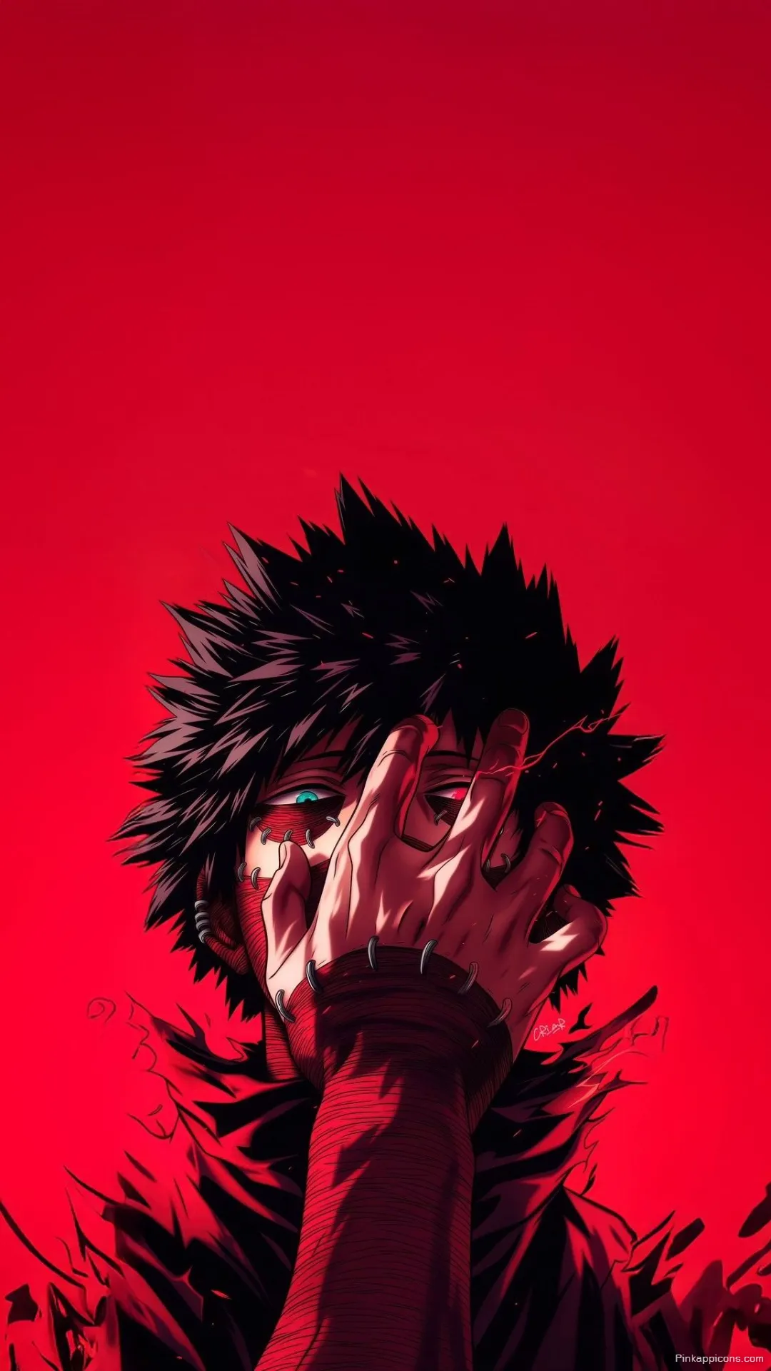 Intense Dabi with his unique blue and red eyes a captivating dark anime wallpaper 4K for your phone Intense Dabi with his unique blue and red eyes, a captivating dark anime wallpaper 4K for your phone.