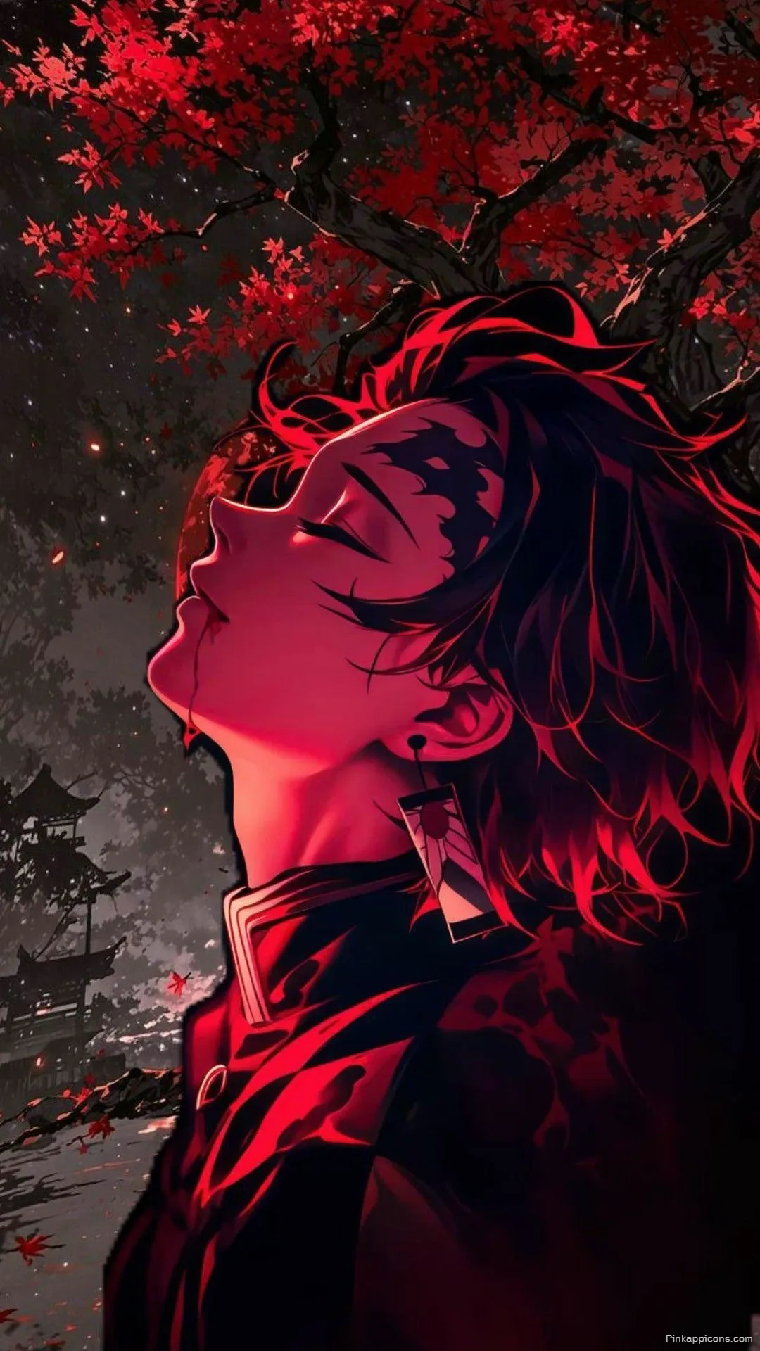 Intense Red Anime Hero Under Dark Maple Trees Stunning Dark Anime Wallpaper 4K for Your Phone Intense Red Anime Hero Under Dark Maple Trees Stunning Dark Anime Wallpaper 4K for Your Phone.