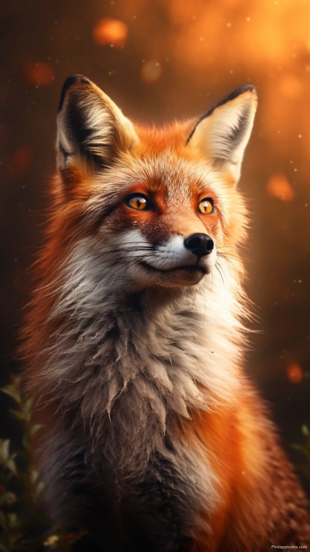 Majestic red fox wallpaper with stunning amber eyes in a warm golden light a beautiful wallpaper Majestic red fox wallpaper with stunning amber eyes in a warm golden light, a beautiful wallpaper.