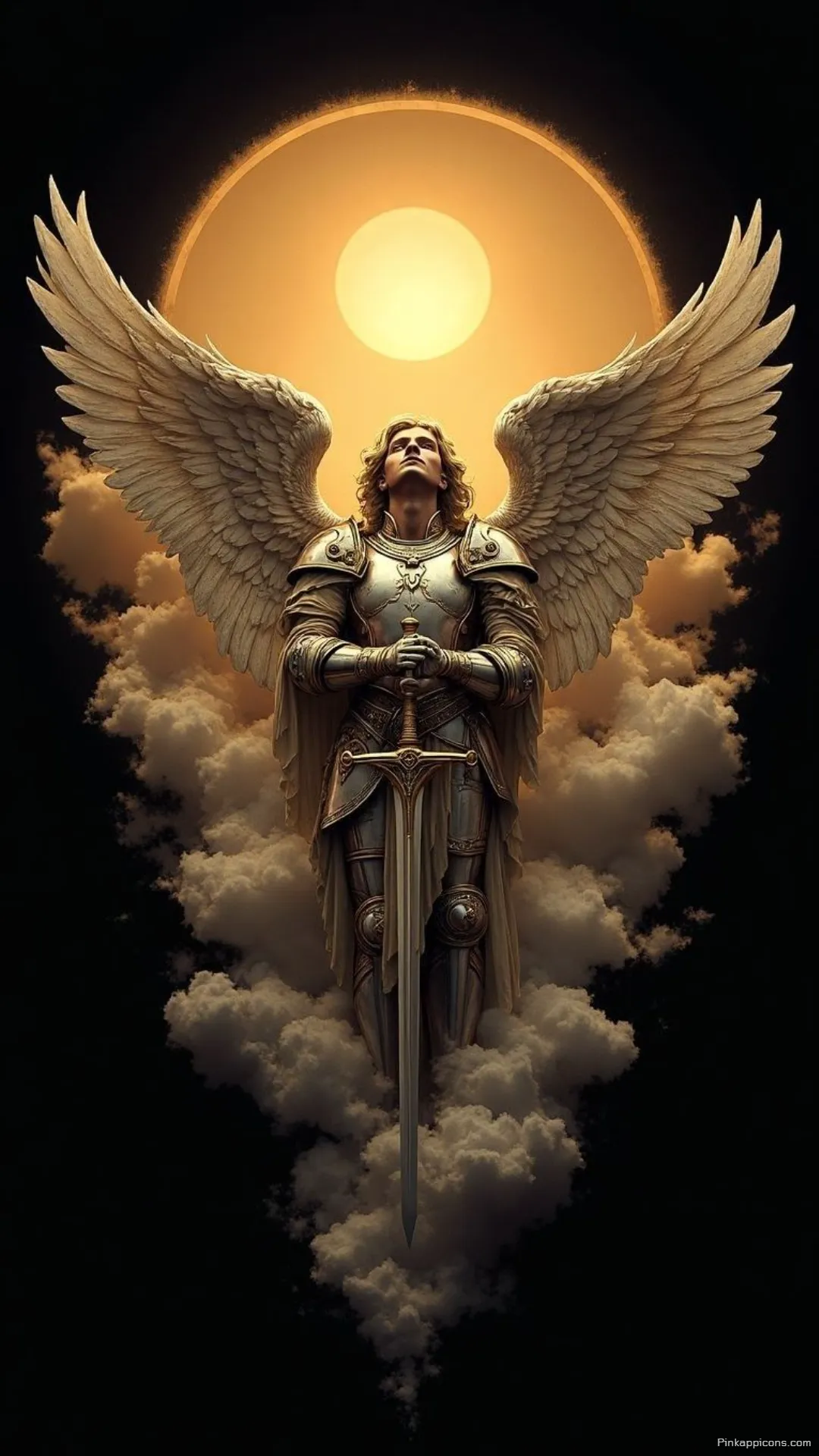 Majestic warrior angel wallpaper with armor and sword a divine guardian for your phone Majestic warrior angel wallpaper with armor and sword, a divine guardian for your phone.