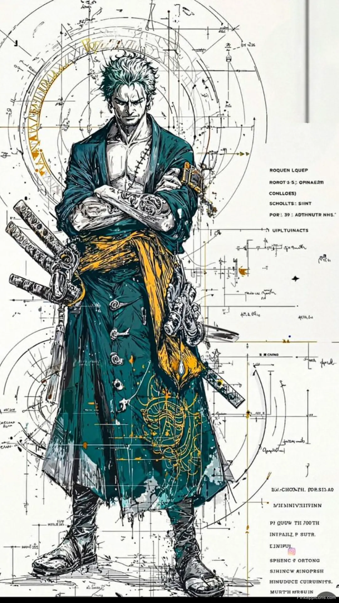 Master swordsman Roronoa Zoro in intricate detail an epic dark anime wallpaper 4K for your phone Master swordsman Roronoa Zoro in intricate detail, an epic dark anime wallpaper 4K for your phone.