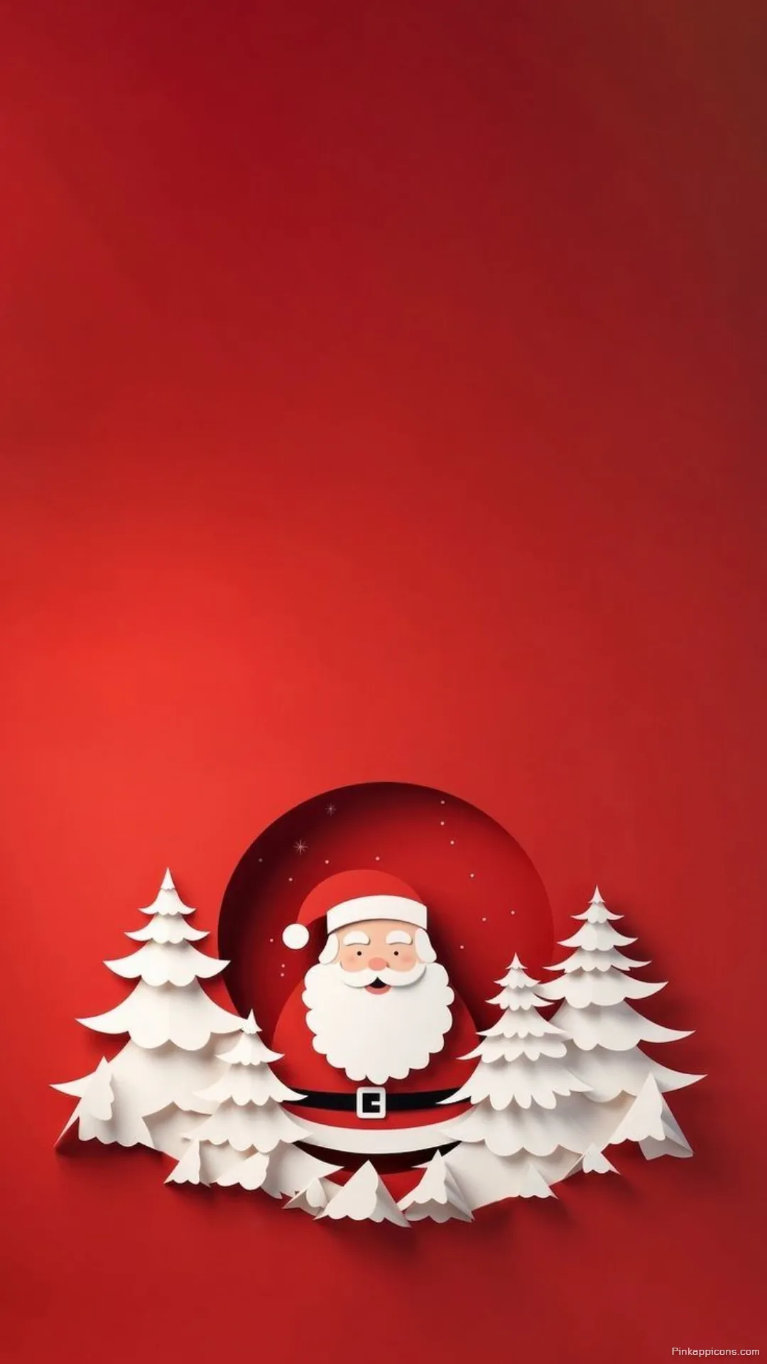 Minimalist Santa Paper Craft Christmas Wallpaper Red Holiday Themed Phone Wallpaper Minimalist Santa Paper-Craft Christmas Wallpaper Red Holiday Themed Phone Wallpaper