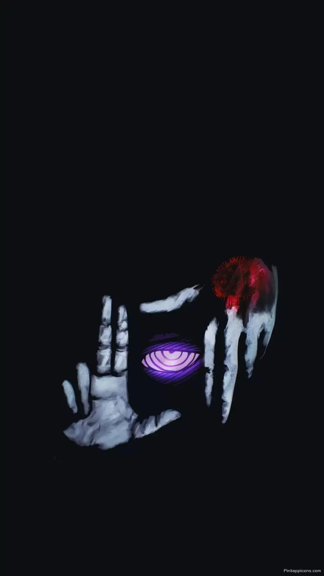 Mystical Rinnegan eye framed by shadowy hands an epic purple eye wallpaper 4K for your phone Mystical Rinnegan eye framed by shadowy hands, an epic purple eye wallpaper 4K for your phone.