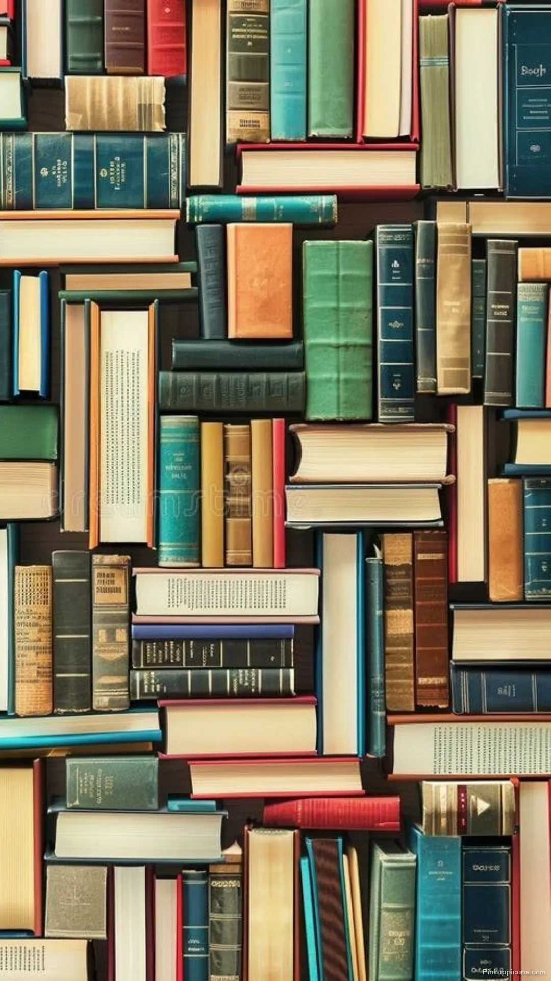 Neatly organized classic book wallpaper a geometric pattern of vintage novels for your phone Neatly organized classic book wallpaper, a geometric pattern of vintage novels for your phone.
