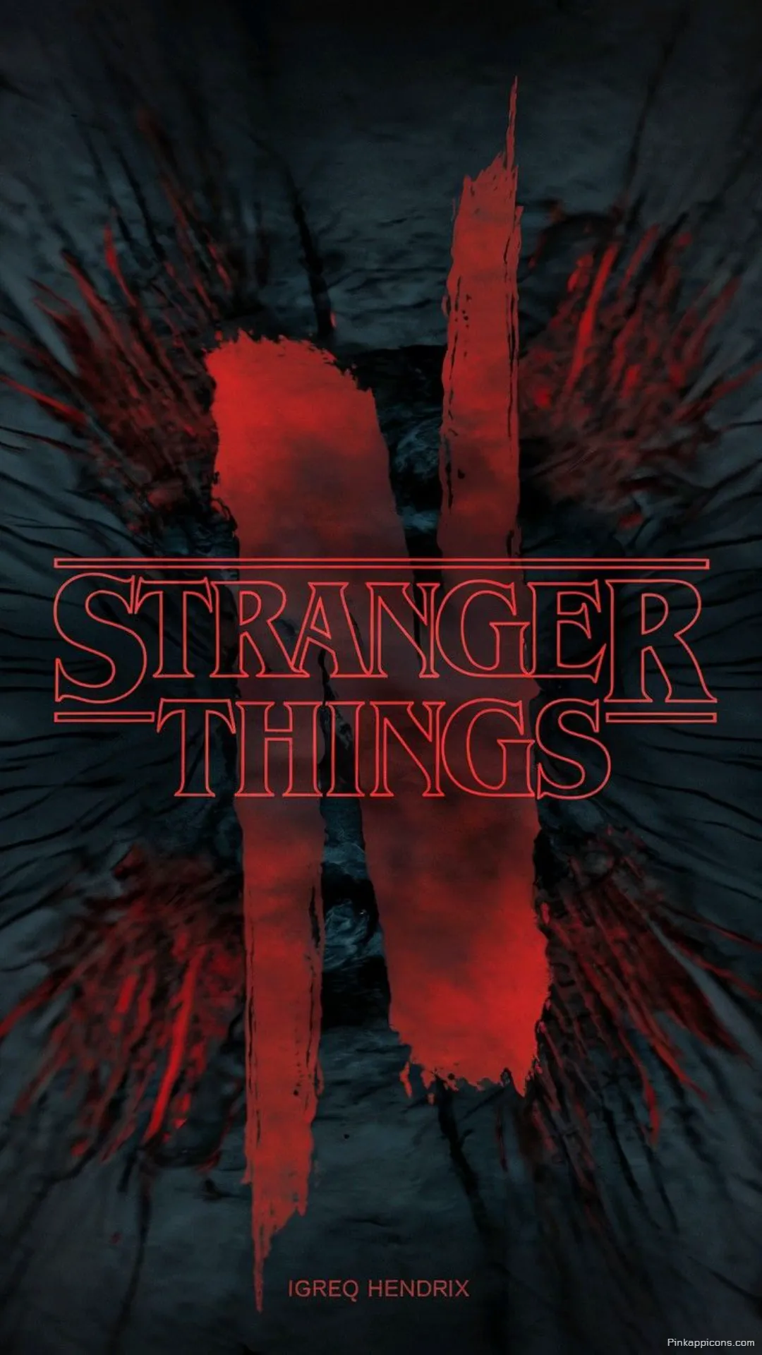 Ominous Stranger Things Wallpaper for Phone Season 4 Logo with Red Cracks and Dark Abstract Background Ominous Stranger Things Wallpaper for Phone Season 4 Logo with Red Cracks and Dark, Abstract Background.