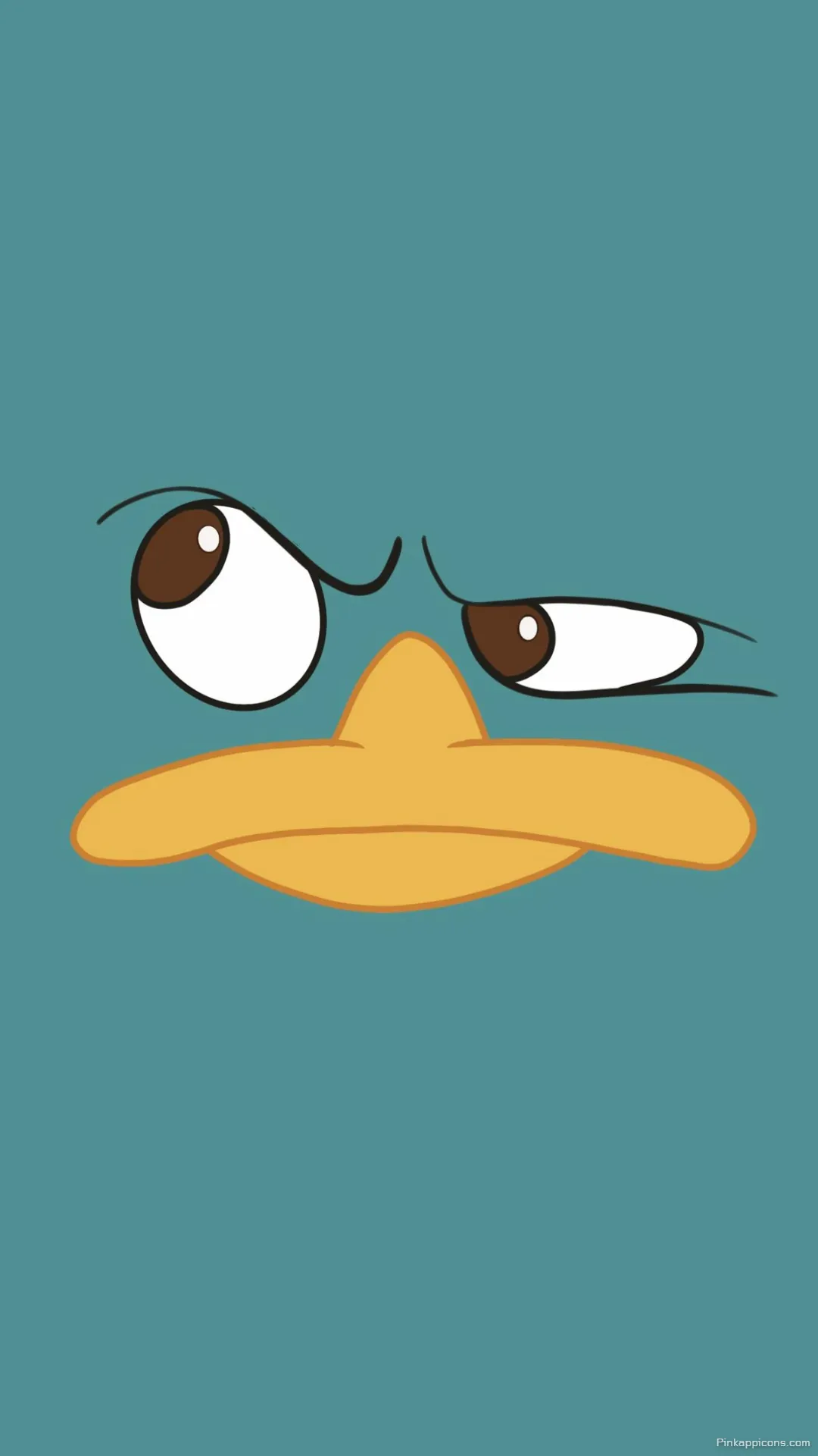 Quirky Perry the Platypuss distinctive gaze on teal a fun cartoon eye wallpaper 4K for your phone Quirky Perry the Platypus’s distinctive gaze on teal, a fun cartoon eye wallpaper 4K for your phone.