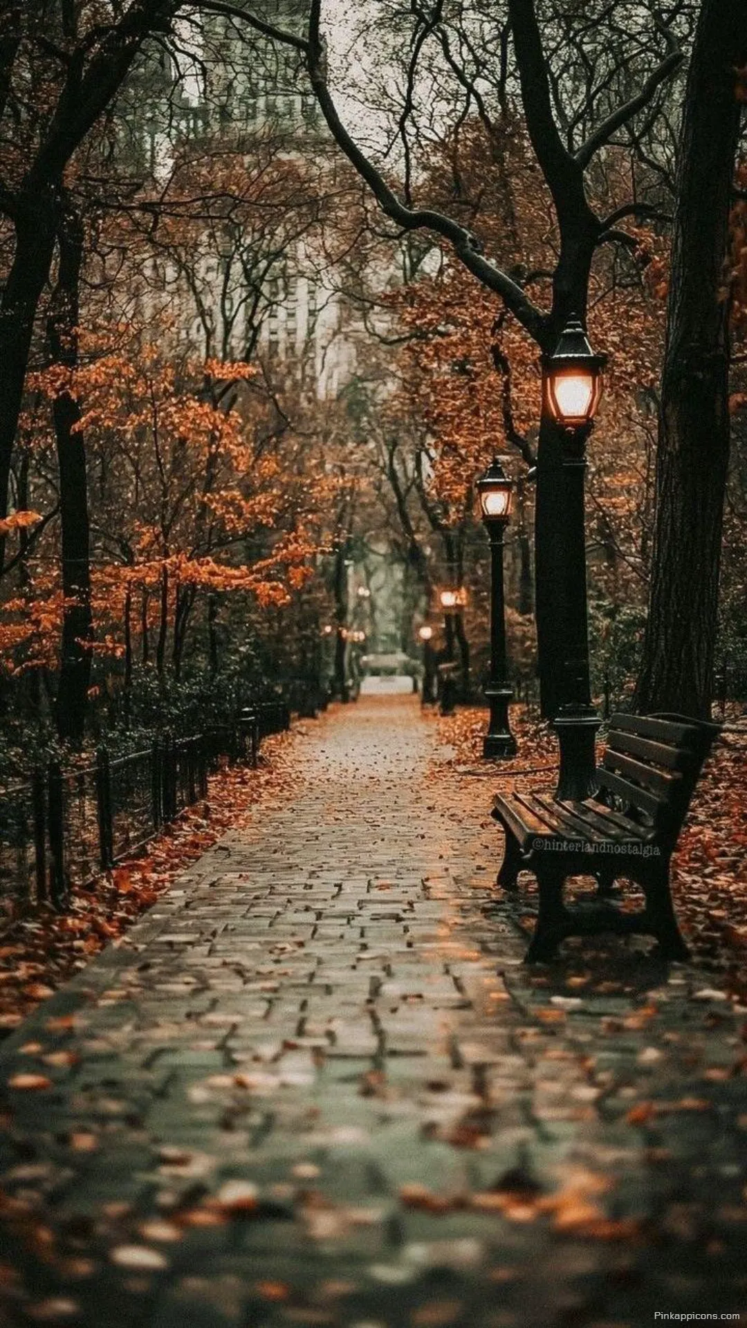 Rustic Bench Amidst Vibrant Fall Foliage Along a Charming Path Beautiful Autumn Wallpaper for Phones Rustic Bench Amidst Vibrant Fall Foliage Along a Charming Path Beautiful Autumn Wallpaper for Phones