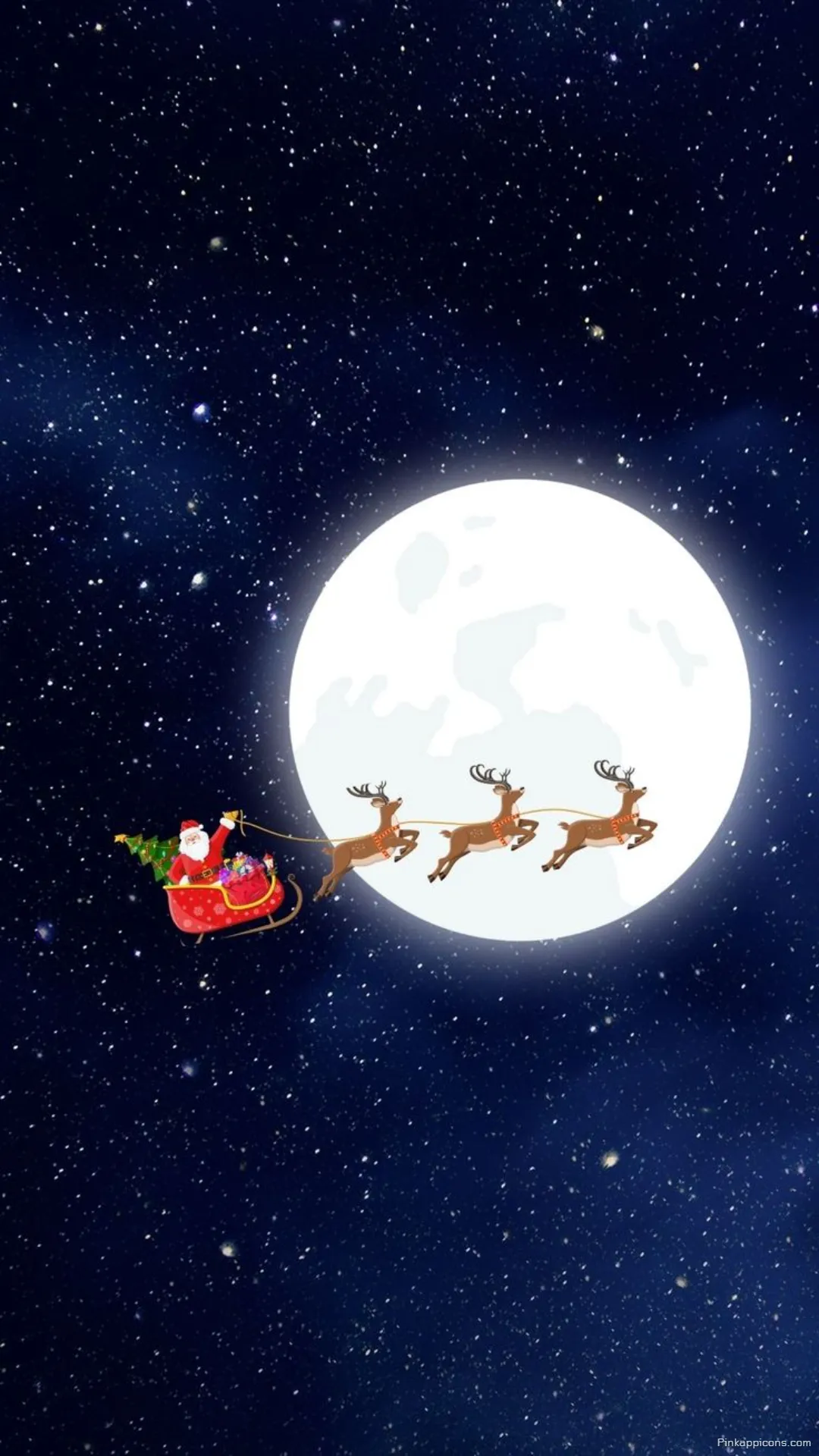 Santas Moonlit Sleigh Ride Christmas Wallpaper for Phone Reindeer Flying Under the Stars Santa’s Moonlit Sleigh Ride Christmas Wallpaper for Phone – Reindeer Flying Under the Stars