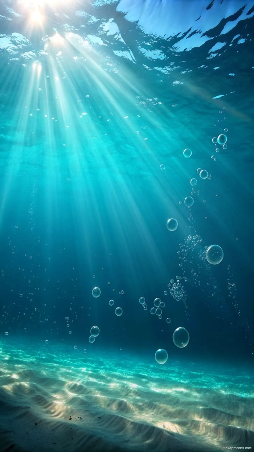 Serene Underwater Ocean Wallpaper Light Rays Piercing Blue Water to a Rippled Sandy Floor Phone Background Serene Underwater Ocean Wallpaper Light Rays Piercing Blue Water to a Rippled Sandy Floor Phone Background
